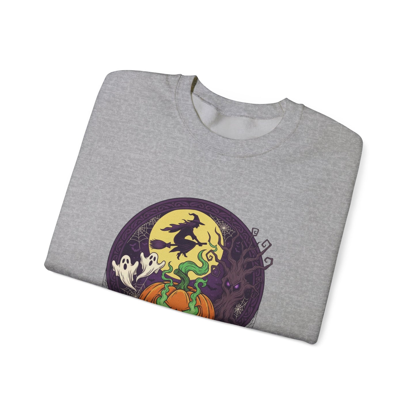 Halloween Pumpkin Ghost Sweatshirt | Cozy Fall Crewneck for Adults, Unisex Sweatshirt, Halloween Gift, Spooky Season Apparel, Autumn Fashion