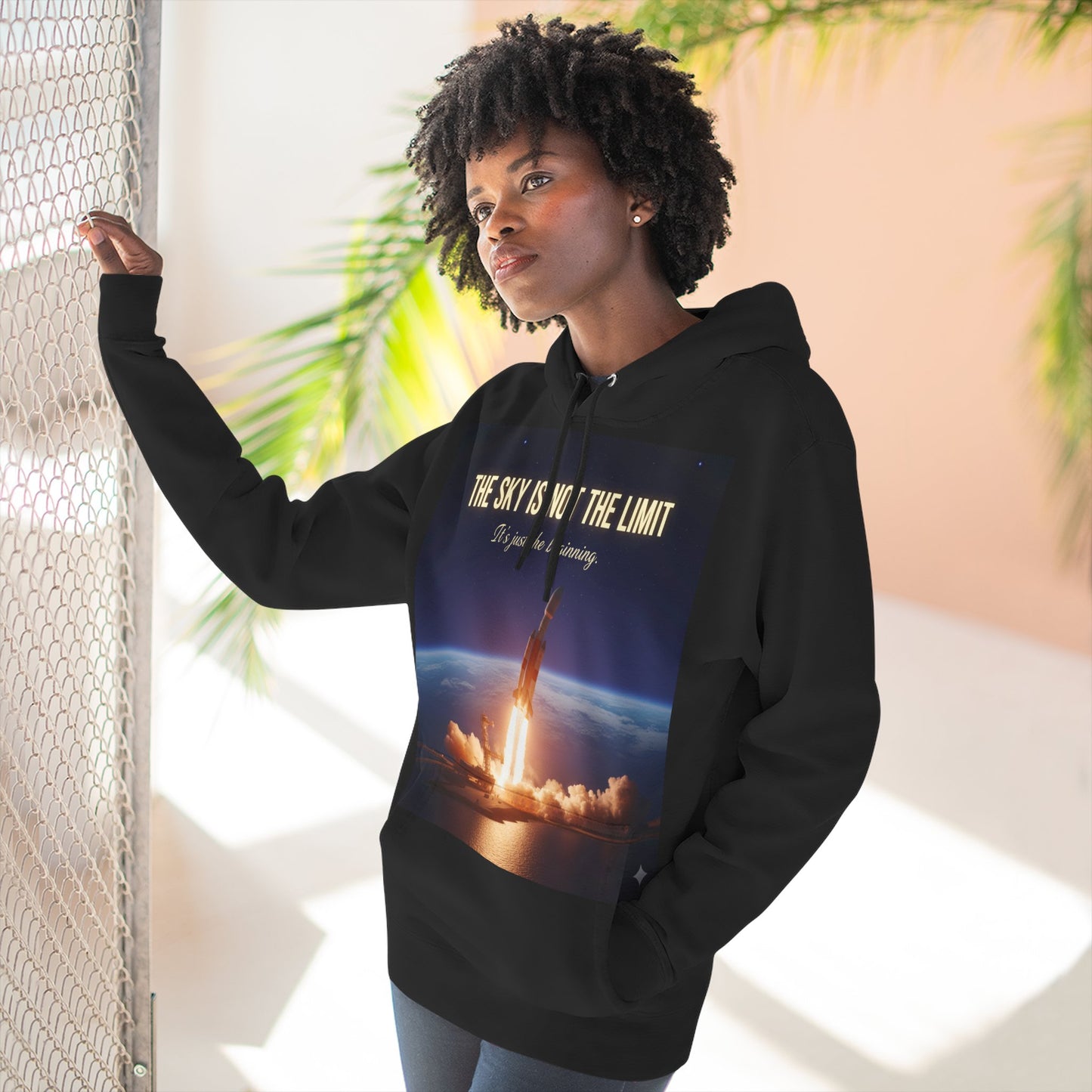 Inspirational Space Hoodie for Dreamers, The Sky is Not the Limit Sweatshirt, Motivational Gift, Cozy Fleece Pullover, Astronomy Lover