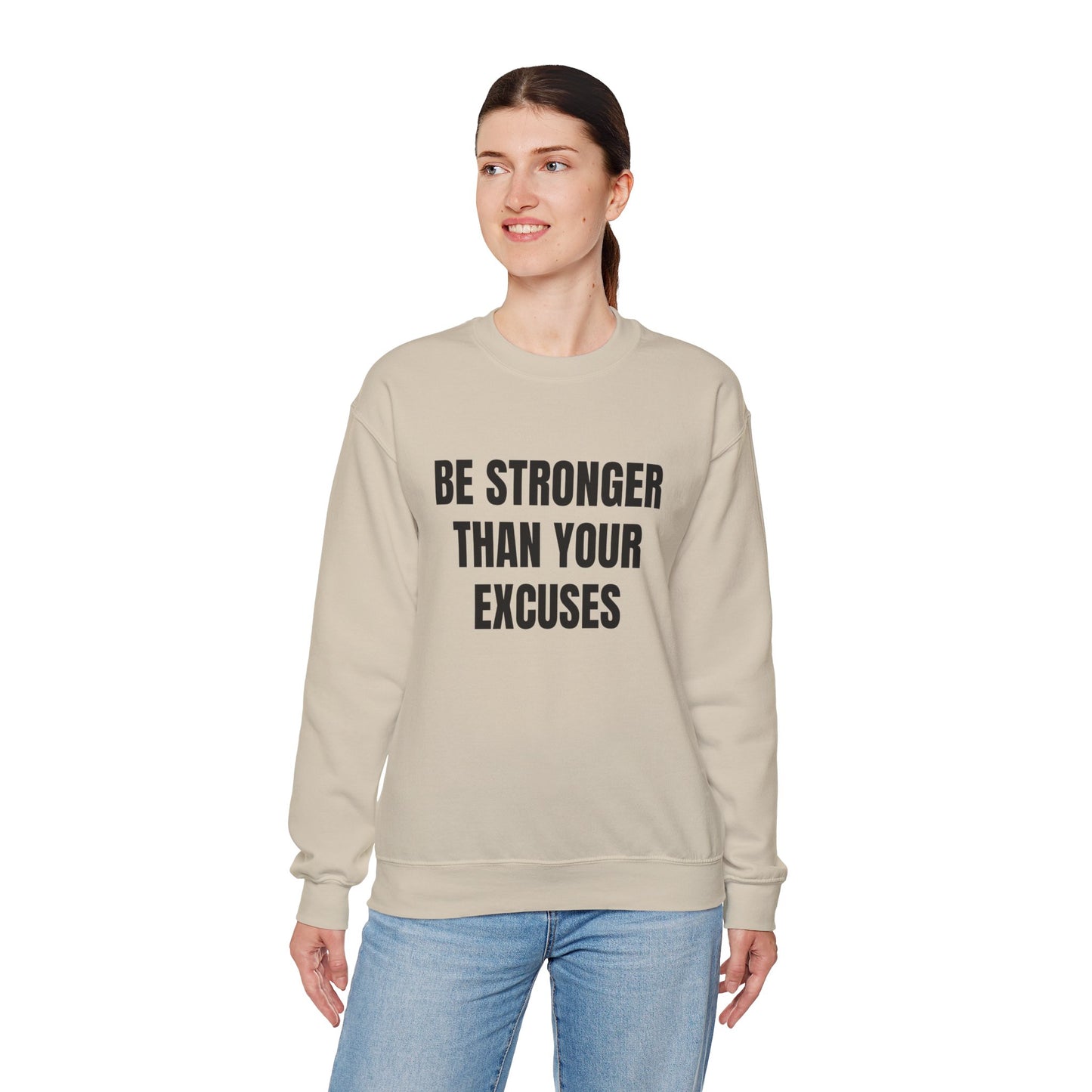 Motivational Crewneck Sweatshirt - Be Strong, Inspirational Gift for Fitness Lovers, Casual Cozy Sweater for Everyday Wear.