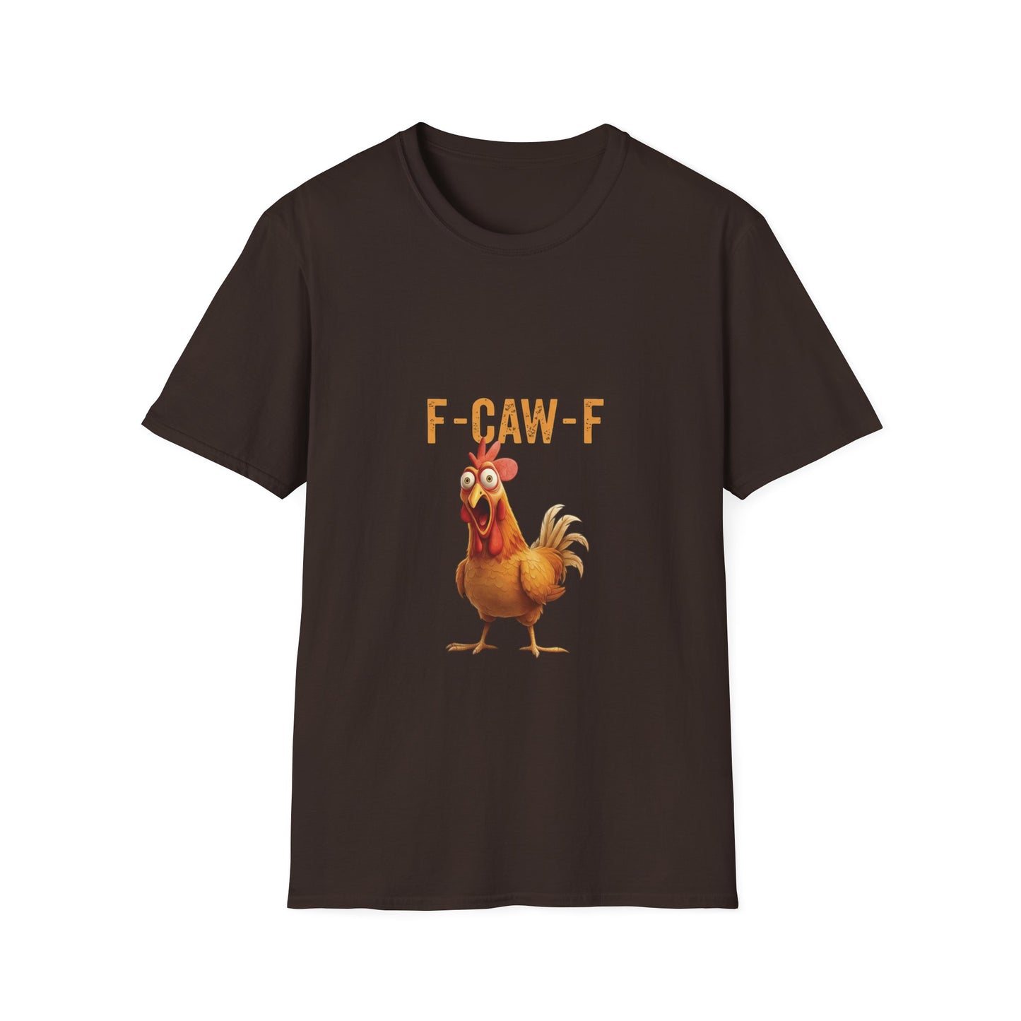 Funny Chicken T-Shirt, Unisex Softstyle Tee, F-Caw-F Humor Shirt, Gift for Animal Lovers, Cute Farm Animal Apparel