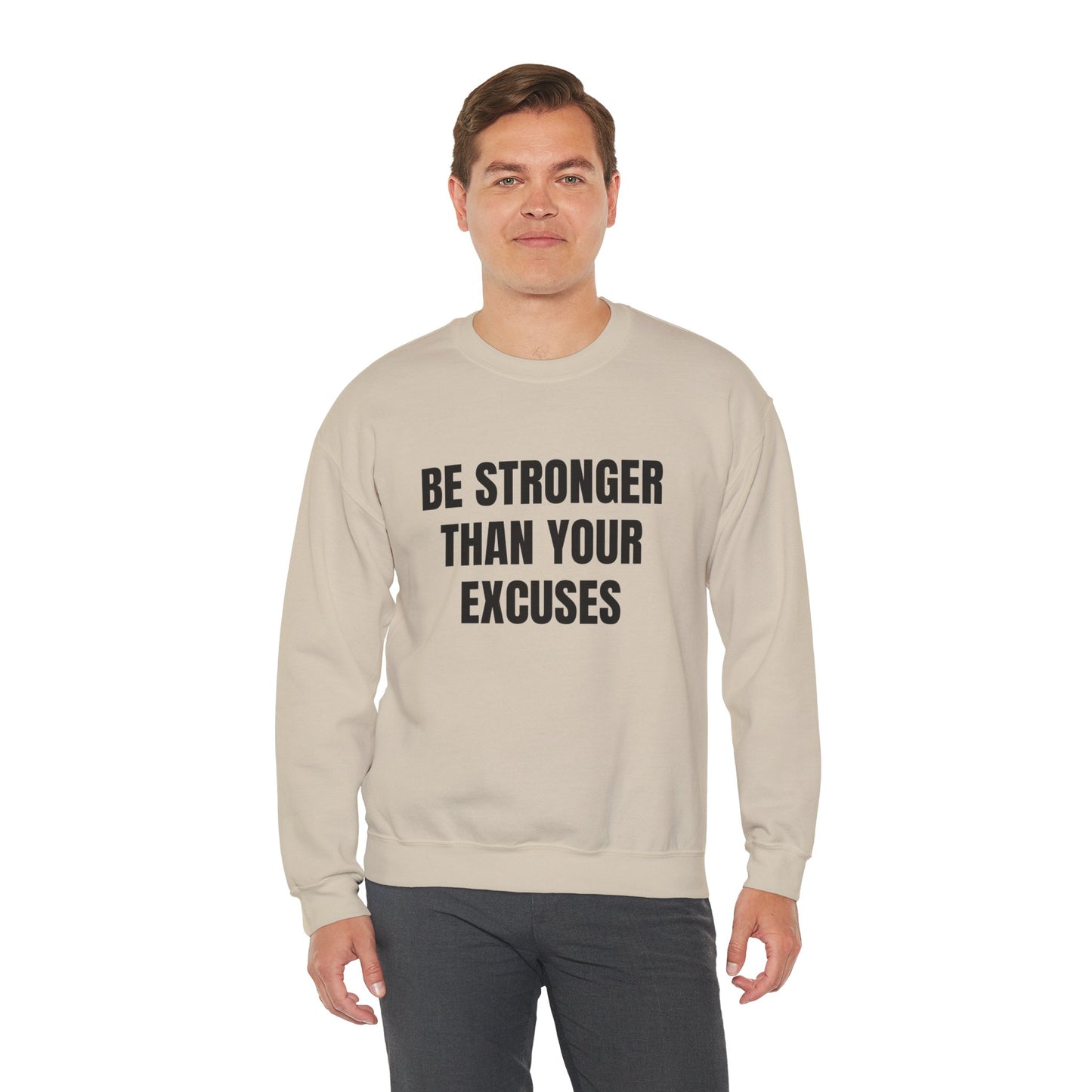Motivational Crewneck Sweatshirt - Be Strong, Inspirational Gift for Fitness Lovers, Casual Cozy Sweater for Everyday Wear.