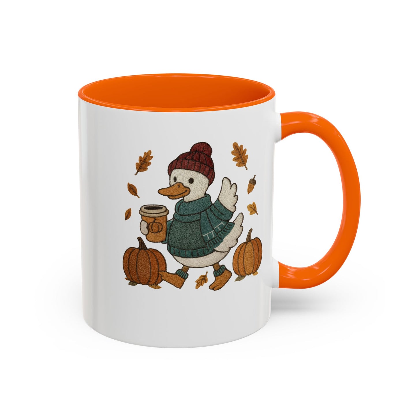 Cozy Autumn Coffee Mug, Pumpkin Spice Mug, Fall Vibes Drinkware, Goose with Pumpkins, Perfect Gift for Fall Lovers
