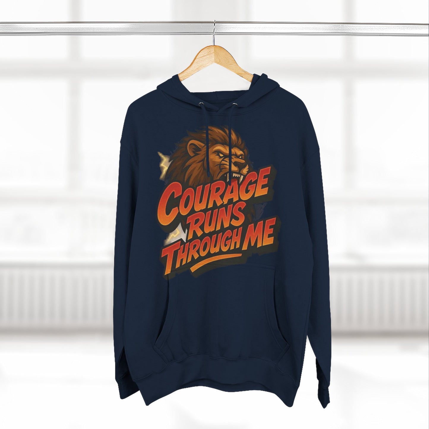 Courageous Lion Fleece Hoodie - Motivational Gift for Animal Lovers, Cozy Apparel for Fall, Bold Statement Wear, Unisex Sweatshirt, [...]