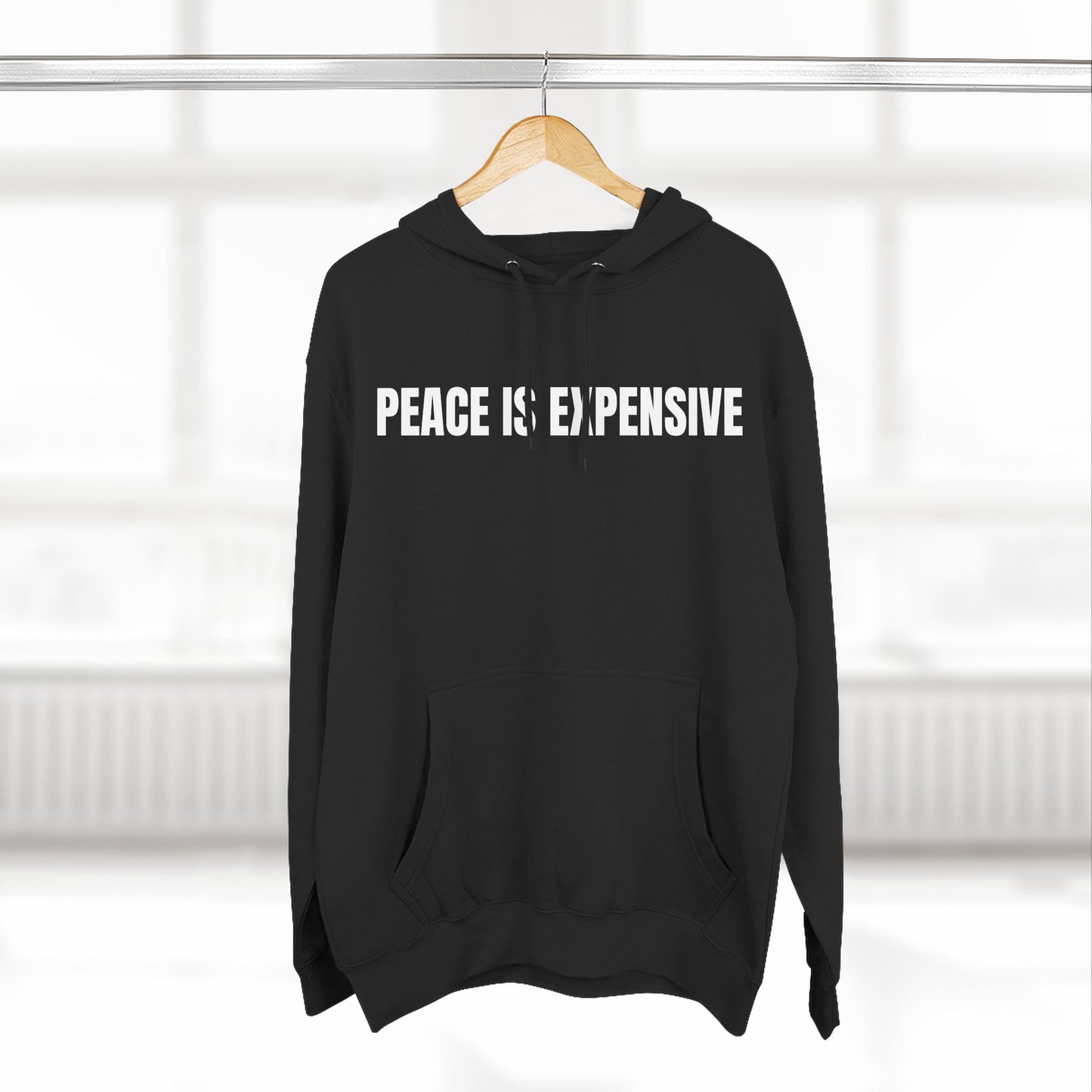 Peace is Expensive Fleece Hoodie, Cozy Pullover for Comfort, Stylish Gift for Friends, Unisex Streetwear, Warm Casual Wear