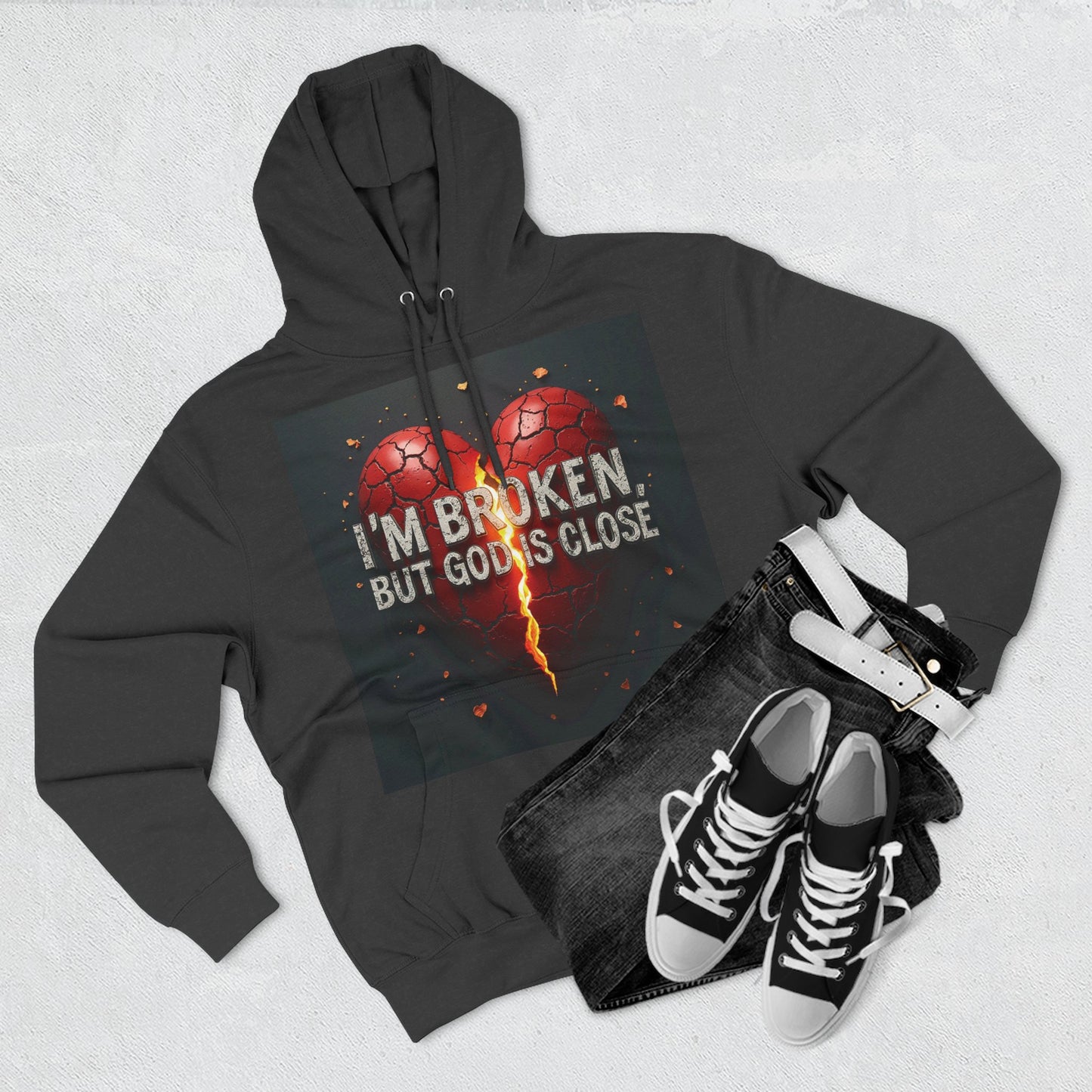 Heartfelt Fleece Hoodie - Inspirational Comfort, Motivational Apparel, Cozy Gift, Faith-Based Wear, Everyday Style