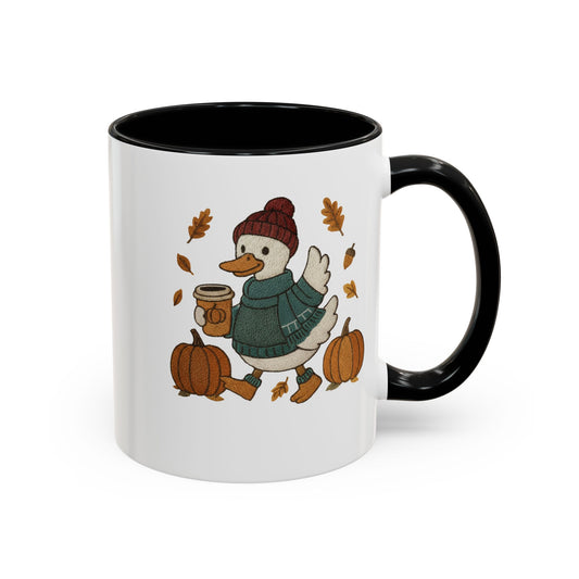Cozy Autumn Coffee Mug, Pumpkin Spice Mug, Fall Vibes Drinkware, Goose with Pumpkins, Perfect Gift for Fall Lovers
