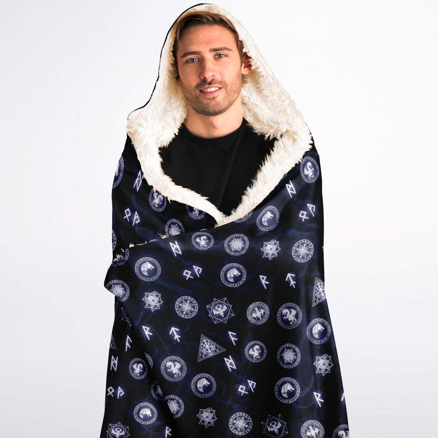 Hooded Blanket Sherpa - AOP