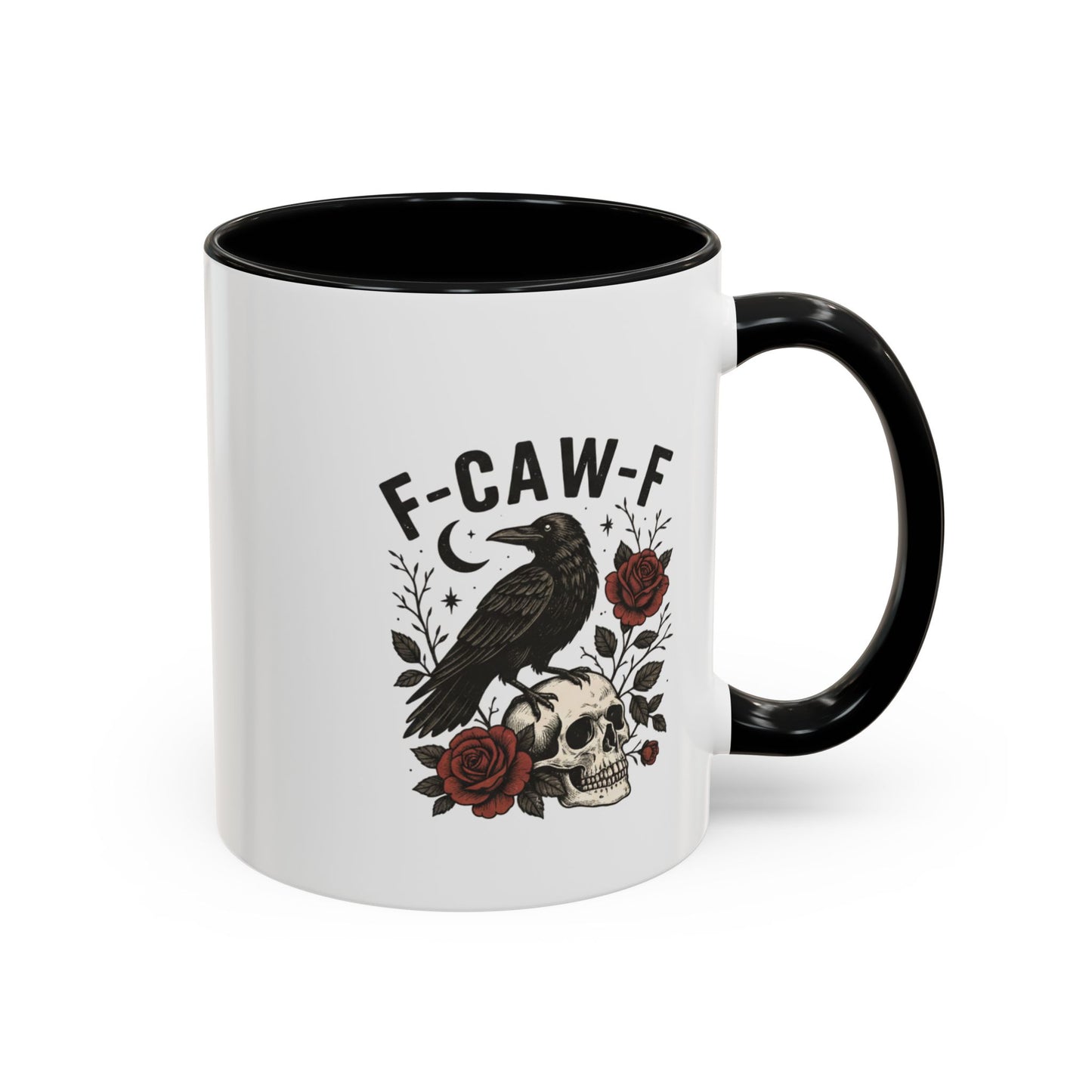 Gothic Accent Coffee Mug with Skull and Raven Design, Unique Gift for Halloween, Dark Aesthetic Mug, Perfect for Coffee Lovers, Skull Mug