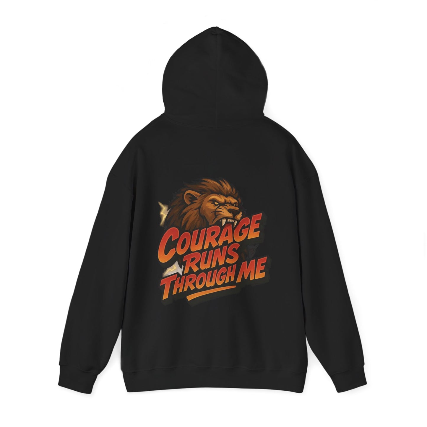 Courage Runs Through Me Hoodie - Unisex Heavy Blend Sweatshirt, Cozy Gift for Motivational Living, Perfect for Workout.