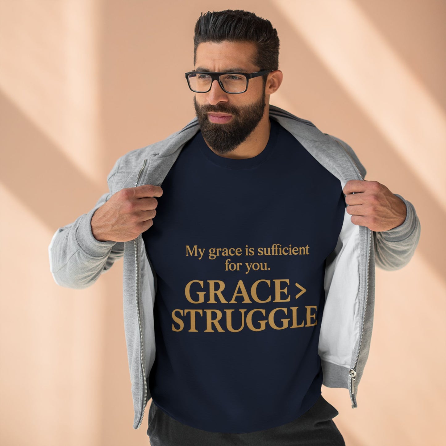 Unisex Crewneck Sweatshirt - Grace Over Struggle - Inspirational Sweatshirt, Everyday Wear, Cozy Gift, Motivational Apparel, [...]