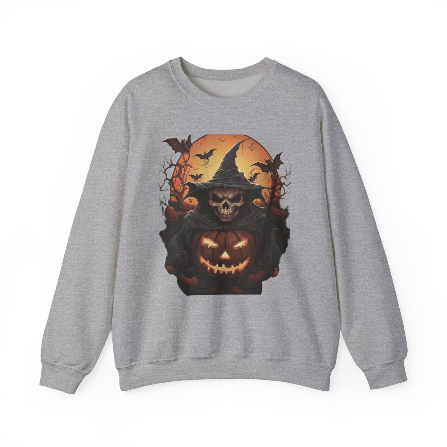 Halloween Witch Skull Sweatshirt, Unisex Crewneck, Fall Fashion, Cozy Sweater, Spooky Apparel, Halloween Gift