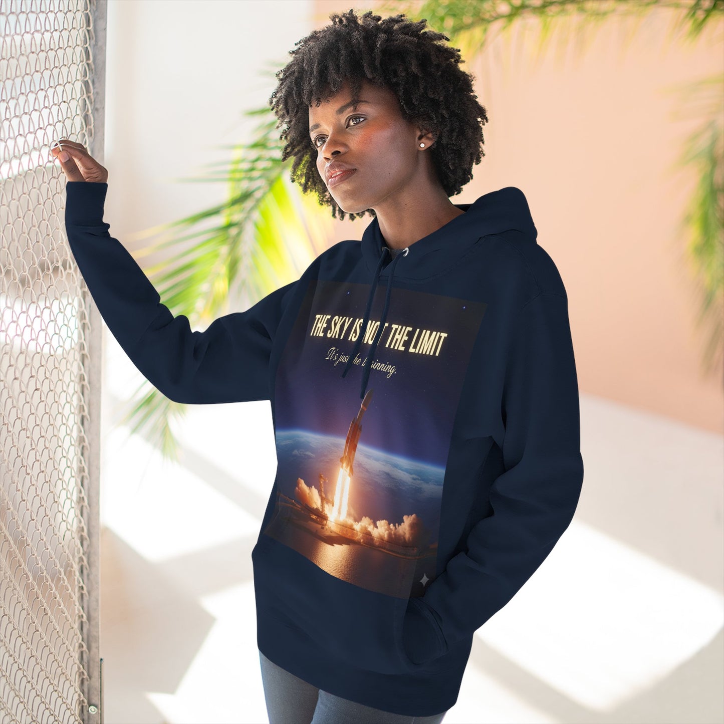 Inspirational Space Hoodie for Dreamers, The Sky is Not the Limit Sweatshirt, Motivational Gift, Cozy Fleece Pullover, Astronomy Lover