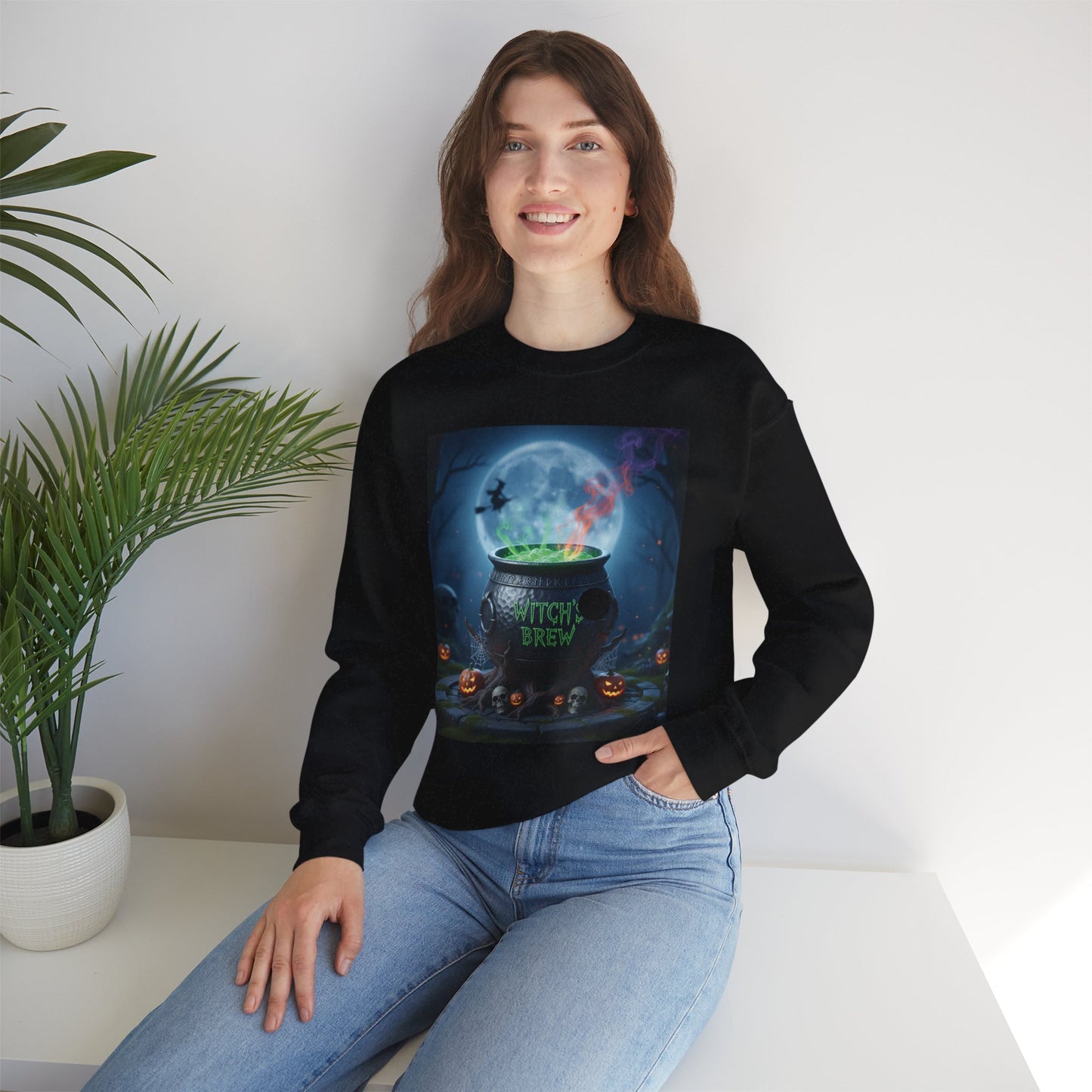 Halloween Witch Brew Sweatshirt, Cozy Fall Crewneck, Unisex Halloween Apparel, Spooky Sweatshirt, October Gift Idea