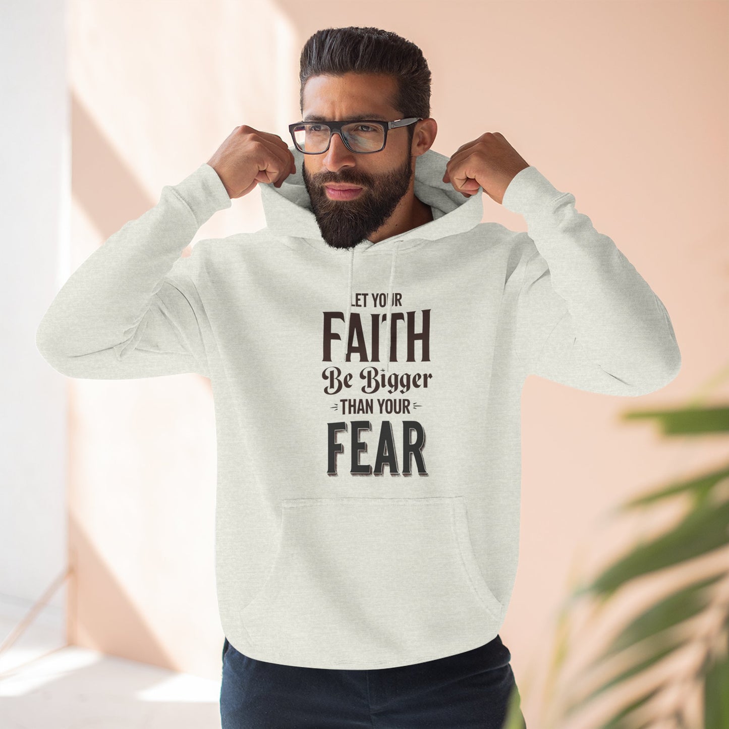 Three-Panel Fleece Hoodie, Cozy Faith Hoodie, Motivational Sweatshirt, Empowering Gift for Her, Perfect for Relaxation