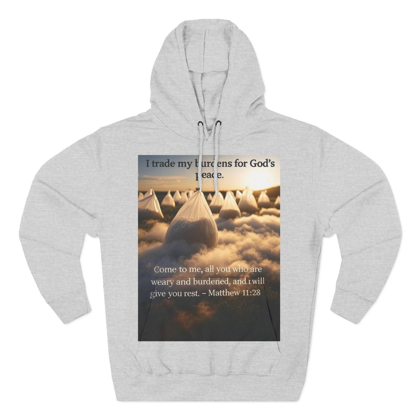 Inspirational Fleece Hoodie with Bible Verse, Cozy Christian Apparel, Perfect Gift for Faith, Relaxation, and Every Occasion