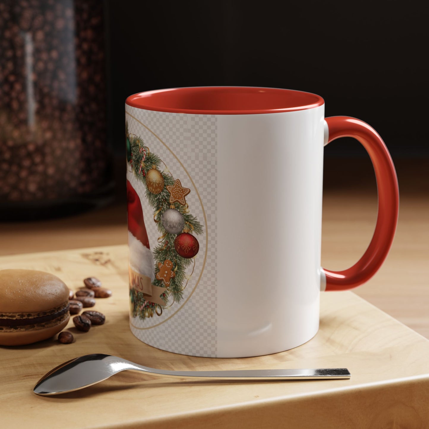 Christmas Accent Coffee Mug - Merry Xmas, Holiday Gift, Festive Decor, Seasonal Beverage, Cute Mug, Christmas Morning Drinkware