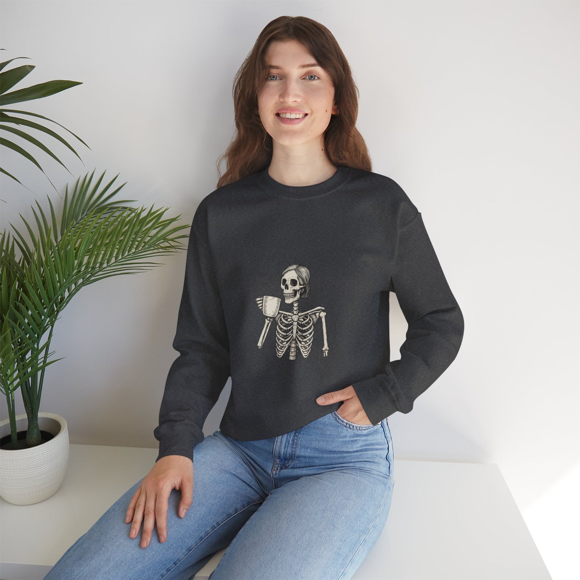 Skeleton Coffee Crewneck Sweatshirt 