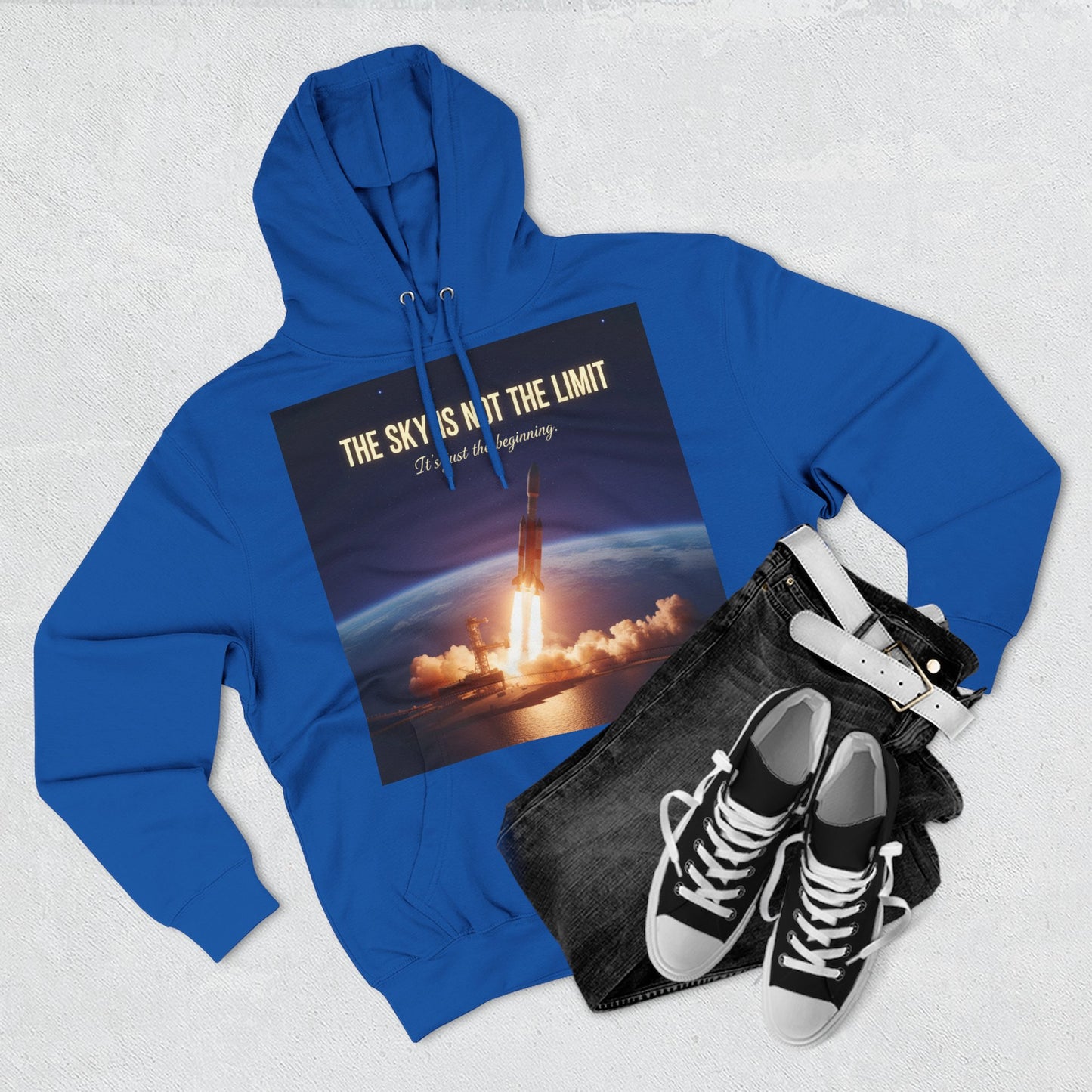 Inspirational Space Hoodie for Dreamers, The Sky is Not the Limit Sweatshirt, Motivational Gift, Cozy Fleece Pullover, Astronomy Lover
