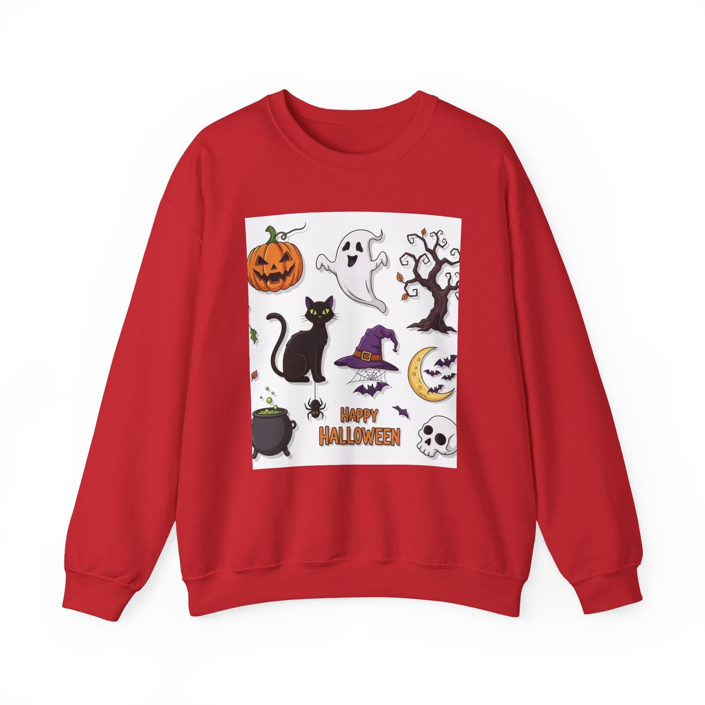 Halloween Spirit Crewneck Sweatshirt - Unisex, Cozy Halloween Gift, Fall Apparel, Spooky Season Sweater, Ghost & Pumpkin Sweatshirt