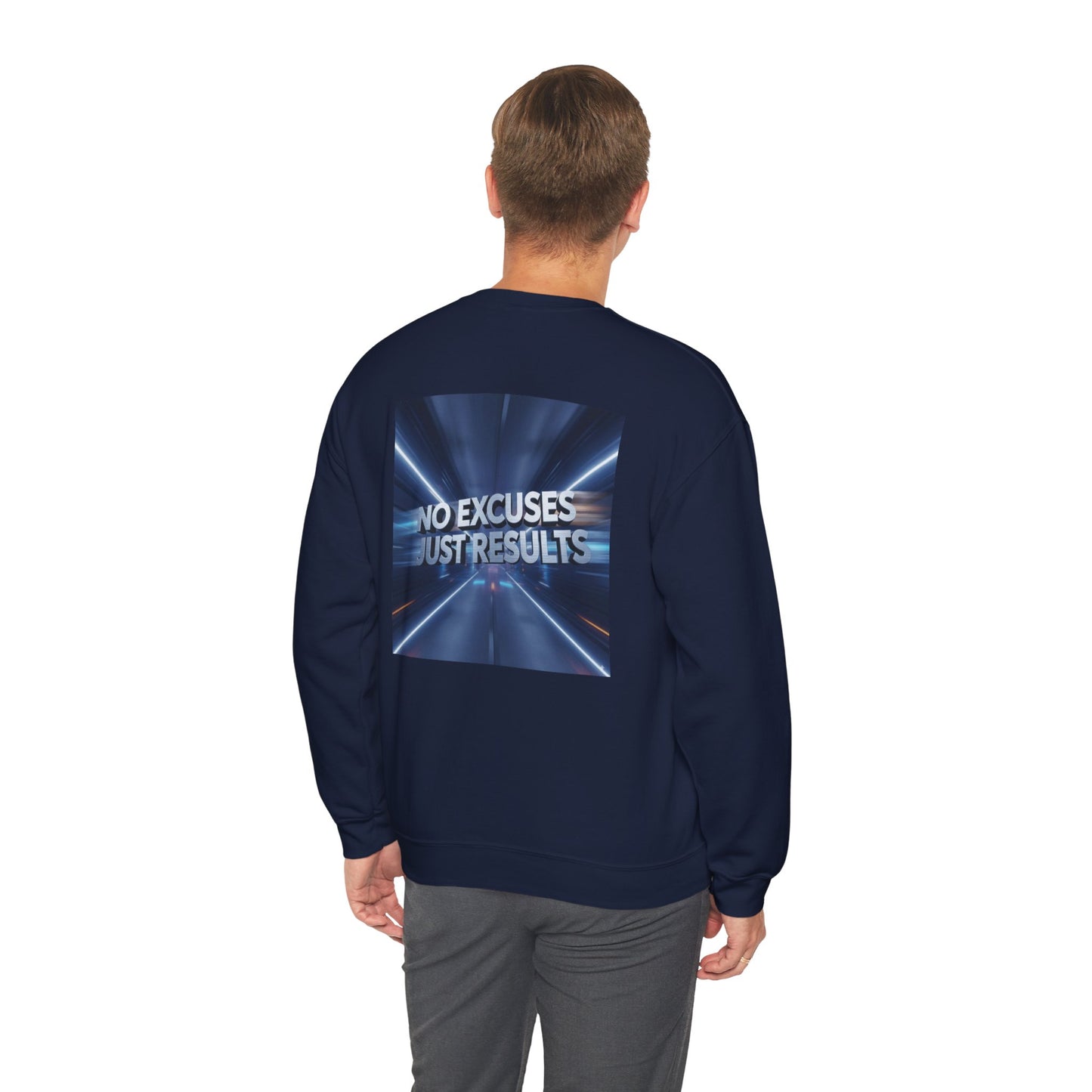 Motivational Unisex Sweatshirt - No Excuses Just Results, Cozy Crewneck for Everyday Comfort, Gift for Fitness Lovers