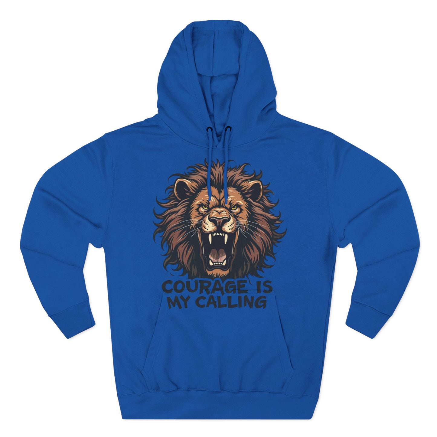 Courageous Lion Fleece Hoodie - Motivational Sweatshirt, Gift for Lion Lovers, Powerful Statement Wear, Casual Everyday Hoodie .