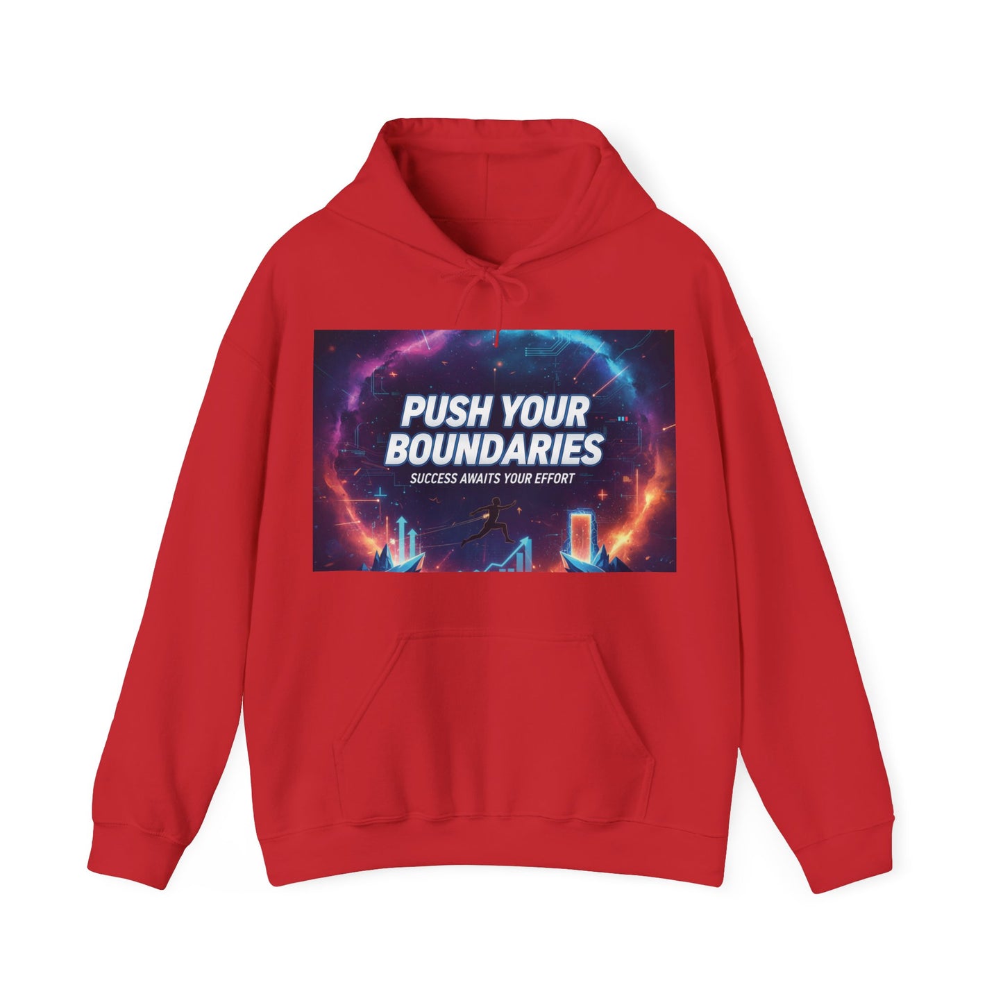 Motivational Graphic Hoodie, Push Your Boundaries Sweatshirt, Gift for Entrepreneurs, Cozy Layer for Success, Inspirational Apparel