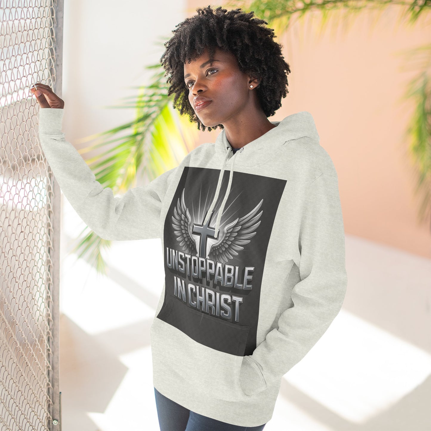Unstoppable in Christ Hoodie - Inspirational Fleece Sweatshirt for Faith, Christian Gift, Cozy Wear, Faith-Based Apparel