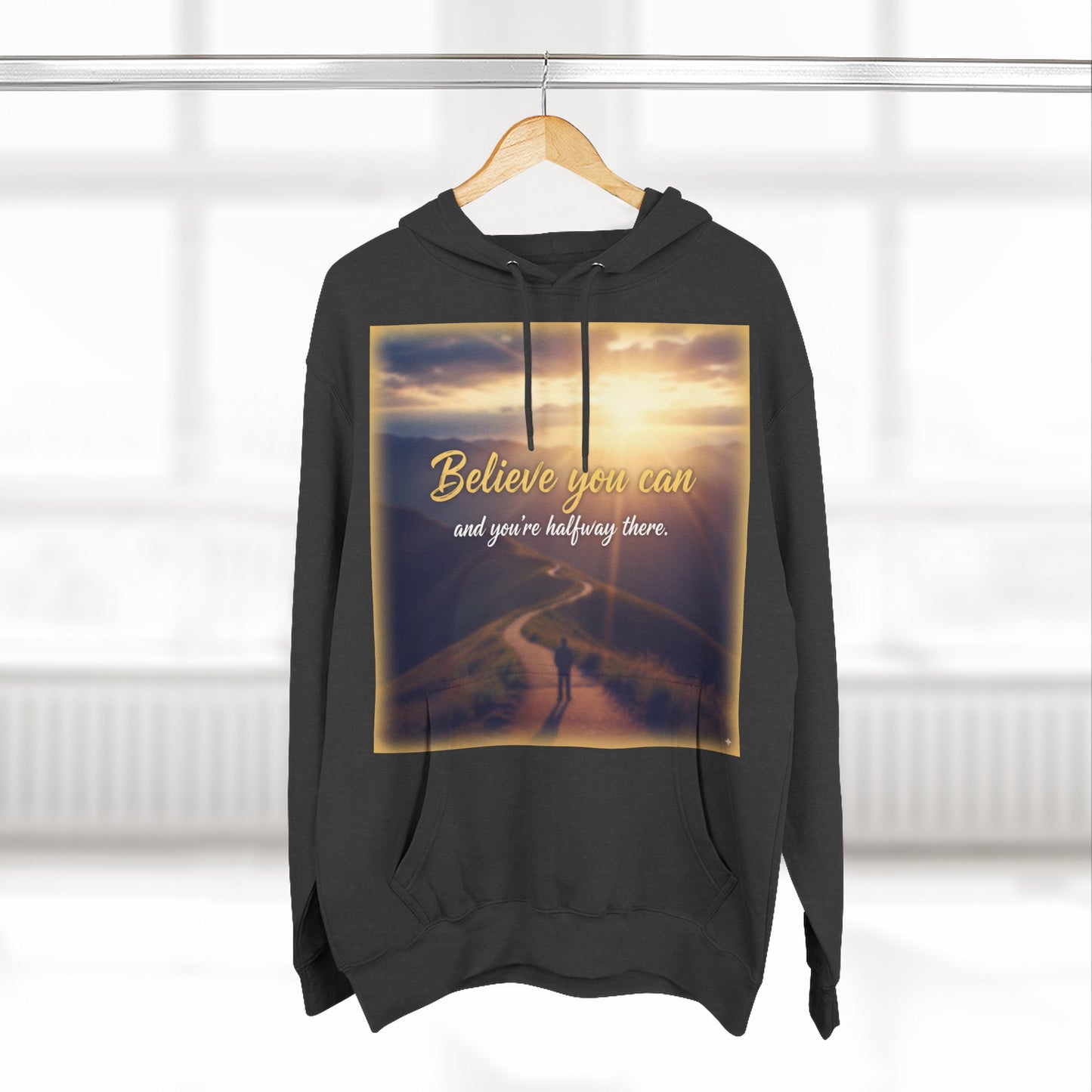 Inspirational Fleece Hoodie with Motivational Quote, Cozy Sweatshirt for All Seasons, Perfect Gift for Friends and Family