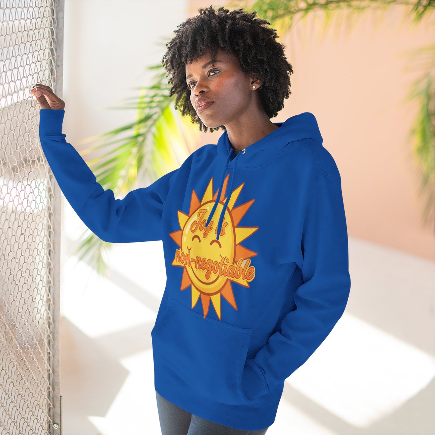 Joyful Fleece Hoodie - Sun Design, Casual Wear, Cozy Gift, Cheerful Apparel, Sunshine Hoodie