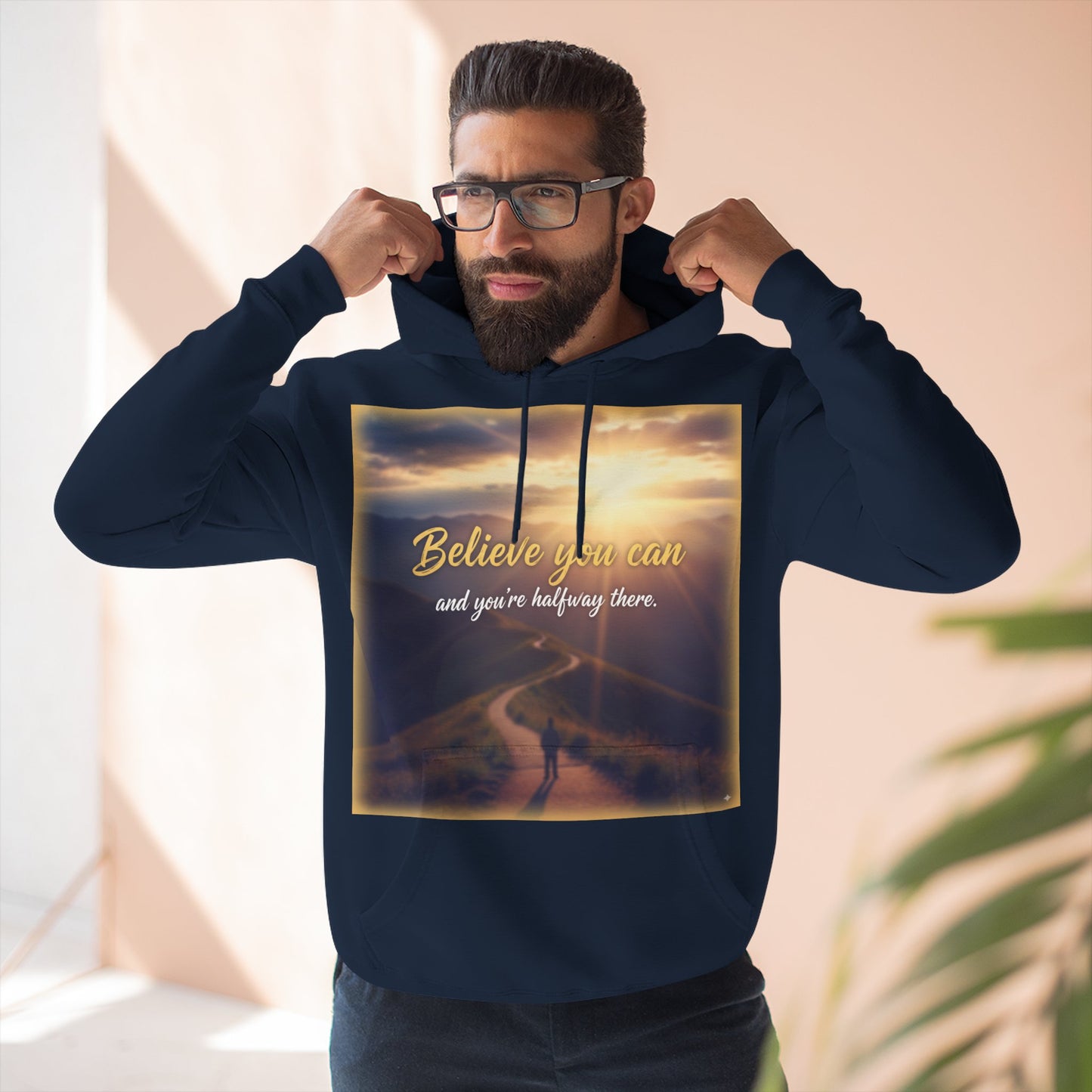 Inspirational Fleece Hoodie with Motivational Quote, Cozy Sweatshirt for All Seasons, Perfect Gift for Friends and Family