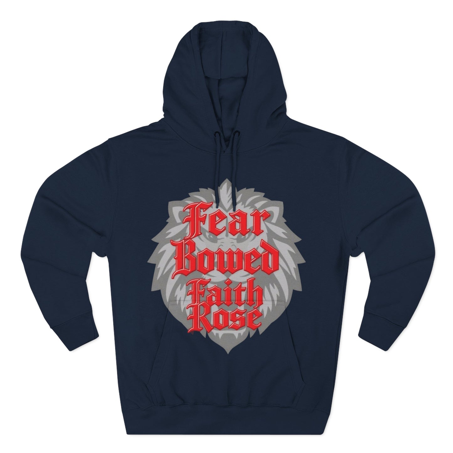 Fear Bowed Faith Rose Fleece Hoodie, Casual Wear, Gift for Her, Inspirational Apparel, Cozy Sweatshirt