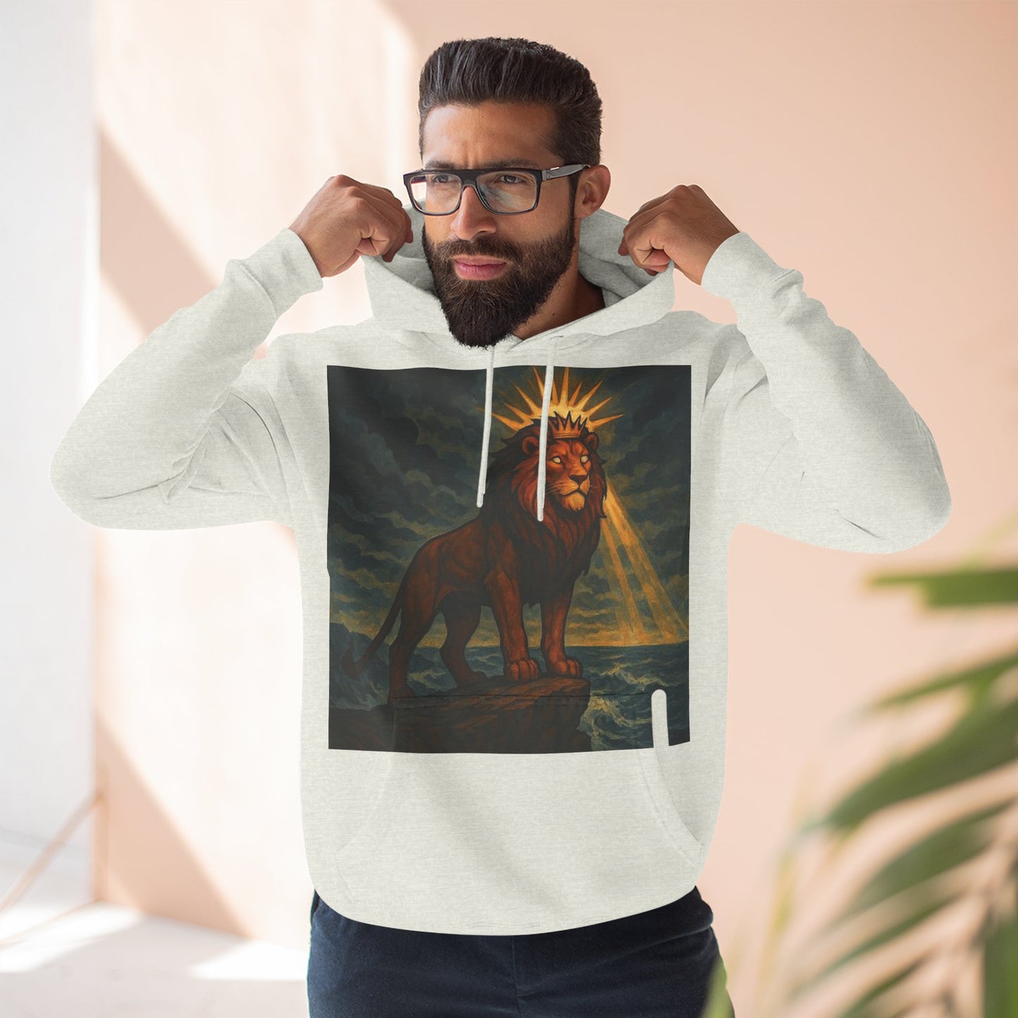 Three-Panel Fleece Hoodie, Cozy Hooded Sweatshirt, Animal Art Sweatshirt, Gift for Nature Lovers, Casual Wear, Unisex Hoodie
