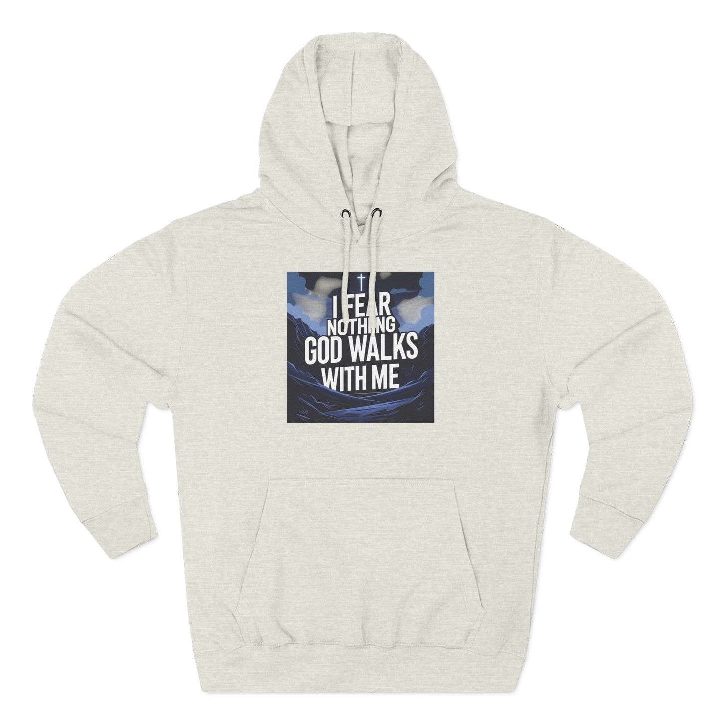 Inspirational Three-Panel Fleece Hoodie - Faithful Comfort, Motivational Wear, Cozy Gift for Him/Her, Stylish Spiritual Expression