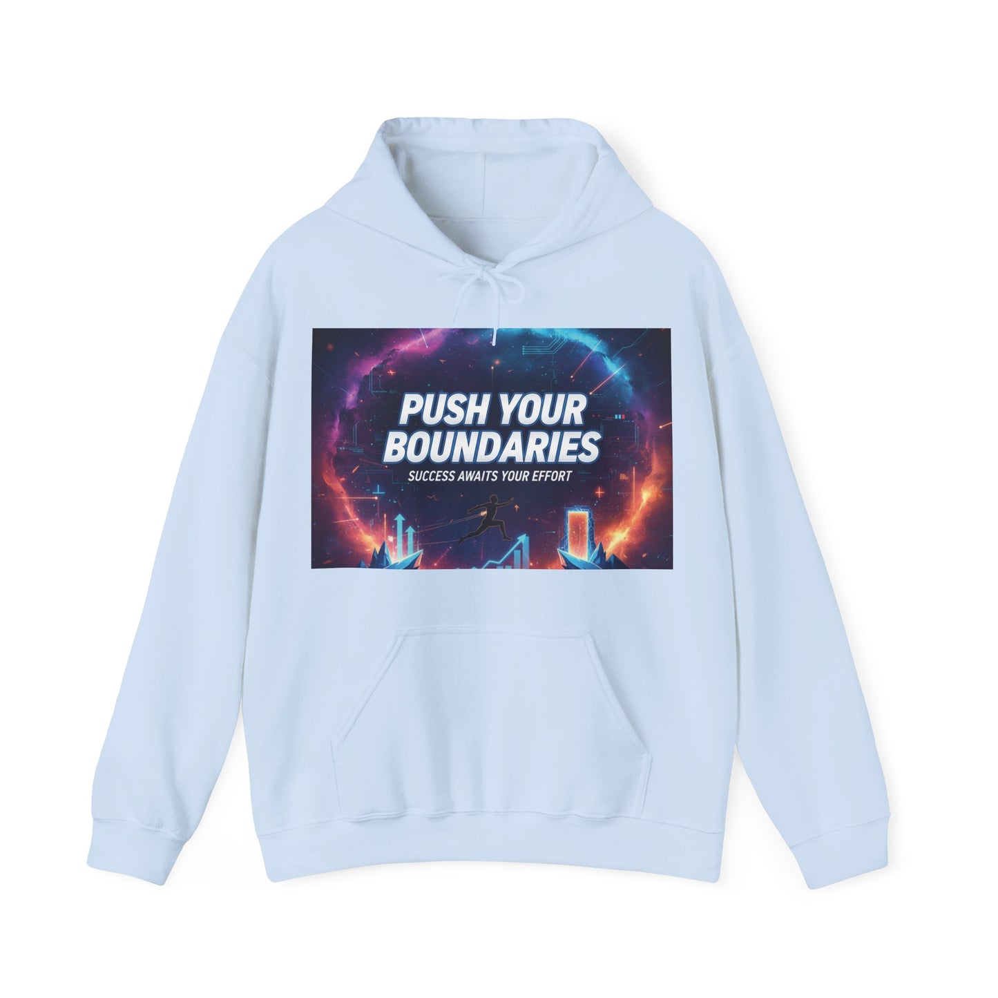 Motivational Graphic Hoodie, Push Your Boundaries Sweatshirt, Gift for Entrepreneurs, Cozy Layer for Success, Inspirational Apparel