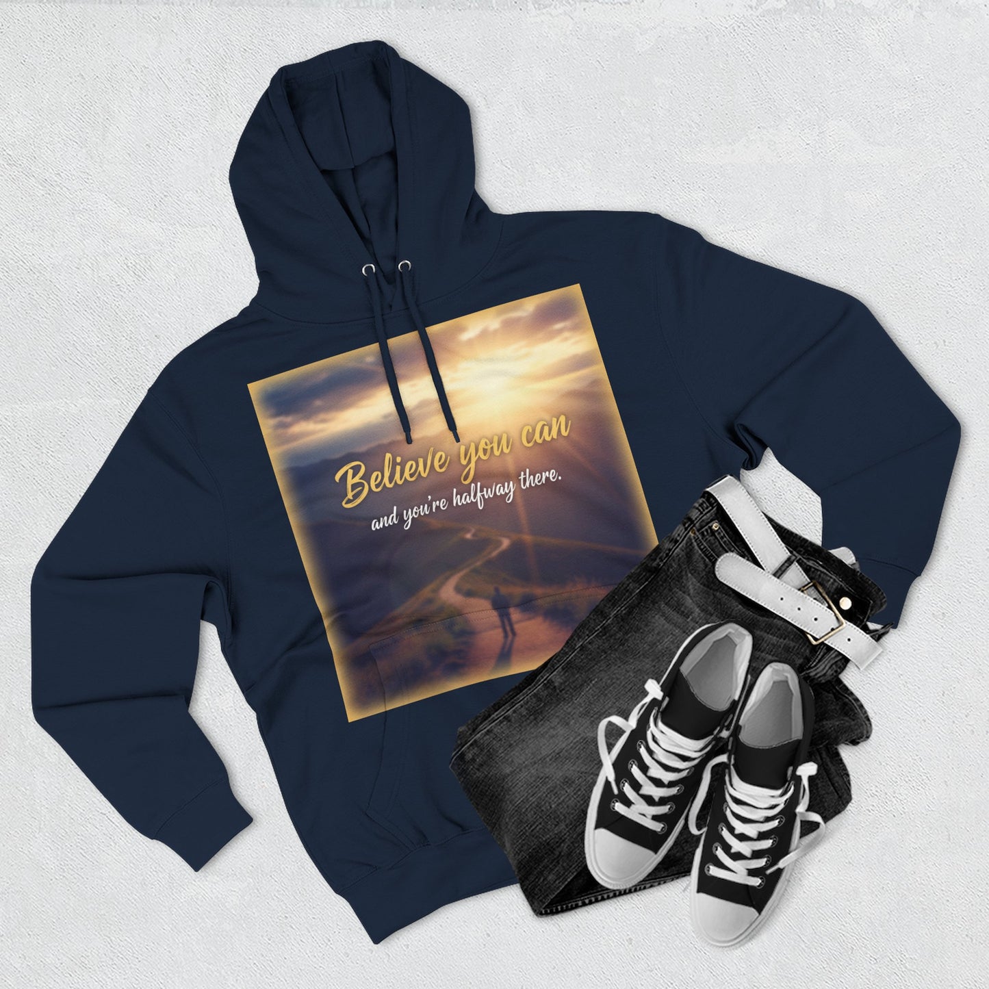 Inspirational Fleece Hoodie with Motivational Quote, Cozy Sweatshirt for All Seasons, Perfect Gift for Friends and Family