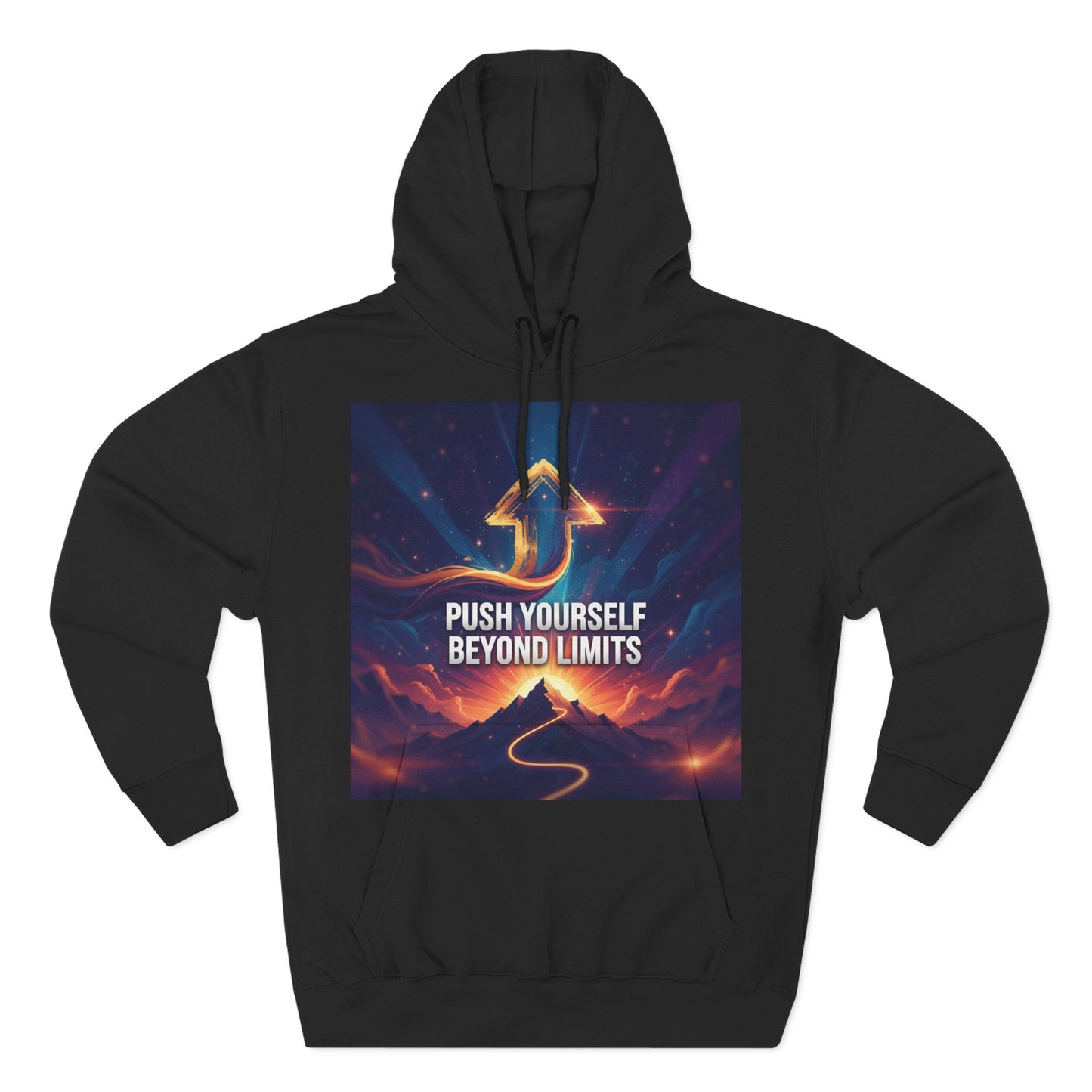 Inspirational Fleece Hoodie - Push Yourself Beyond Limits, Cozy Sweatshirt, Motivational Apparel, Gift for Dreamers, Casual Wear