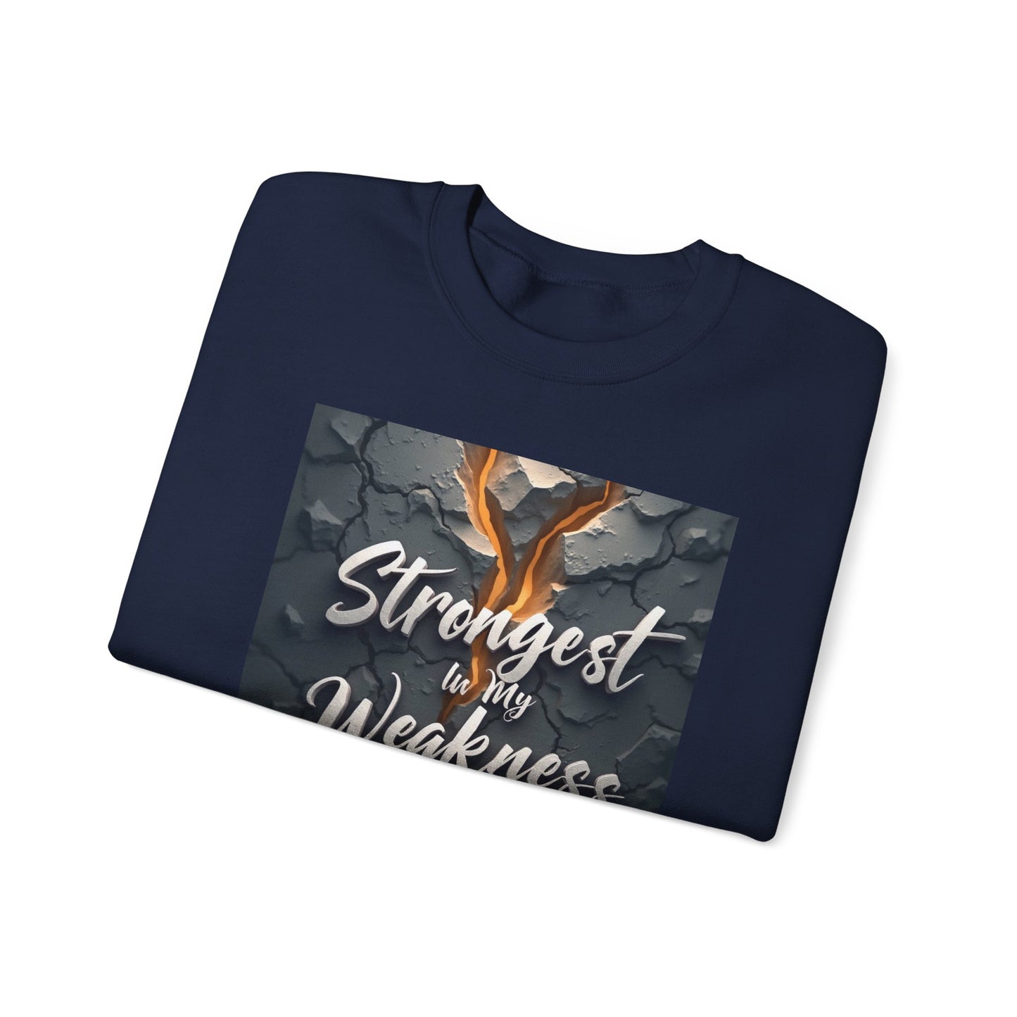 Strongest in My Weakness Sweatshirt | Cozy Unisex Crewneck | Inspirational Gift for Friends, Self-Care, Motivational Wear, Warm Layer