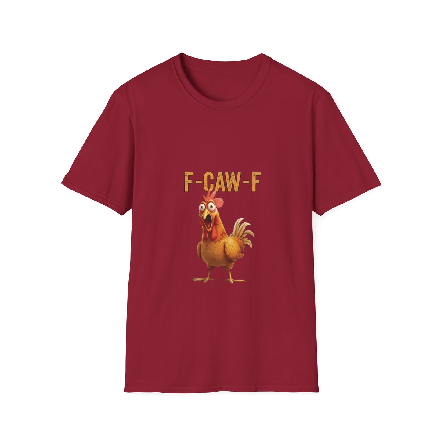 Funny Chicken T-Shirt, Unisex Softstyle Tee, F-Caw-F Humor Shirt, Gift for Animal Lovers, Cute Farm Animal Apparel