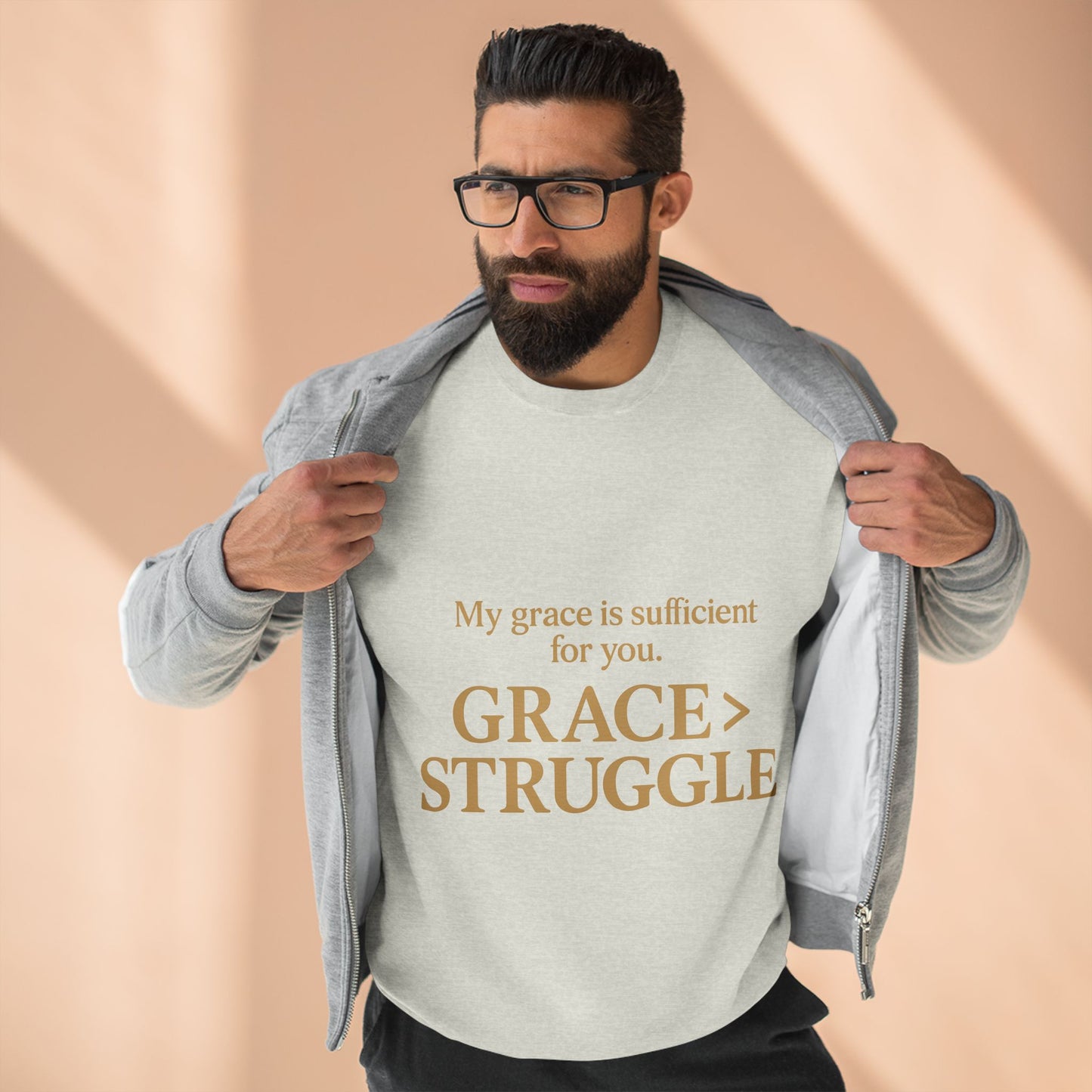 Unisex Crewneck Sweatshirt - Grace Over Struggle - Inspirational Sweatshirt, Everyday Wear, Cozy Gift, Motivational Apparel, [...]