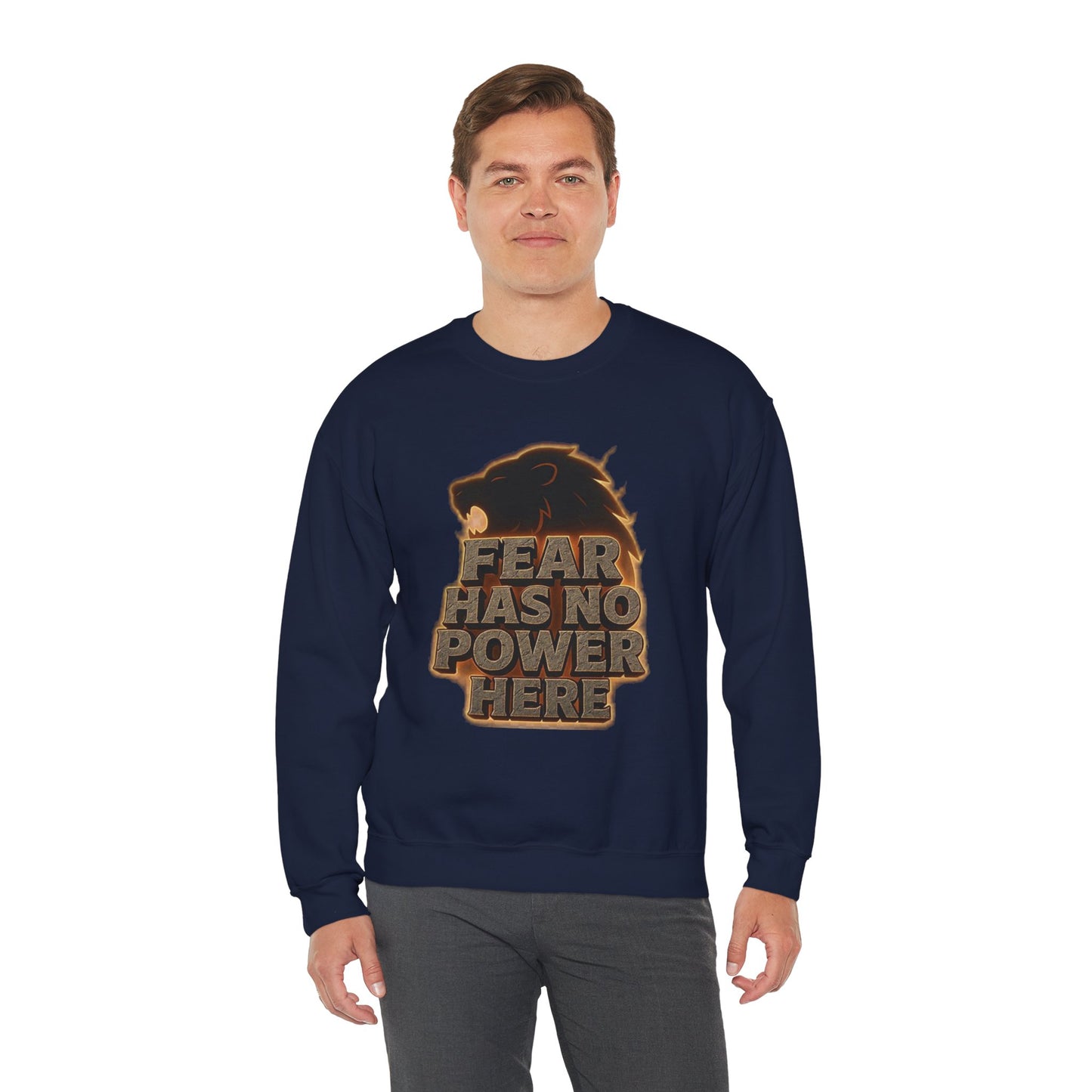 Fearless Lion Crewneck Sweatshirt - Cozy Unisex Top, Gift for Animal Lovers, Empowerment Apparel, Casual Fashion