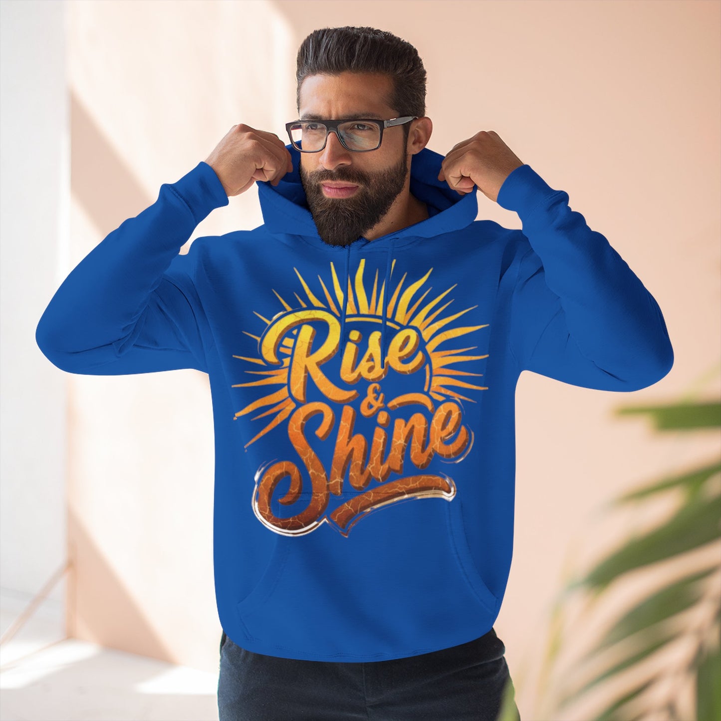Rise & Shine Fleece Hoodie for Cozy Days, Inspirational Sweatshirt, Perfect Gift for Friends, Casual Wear, Comfort in Style