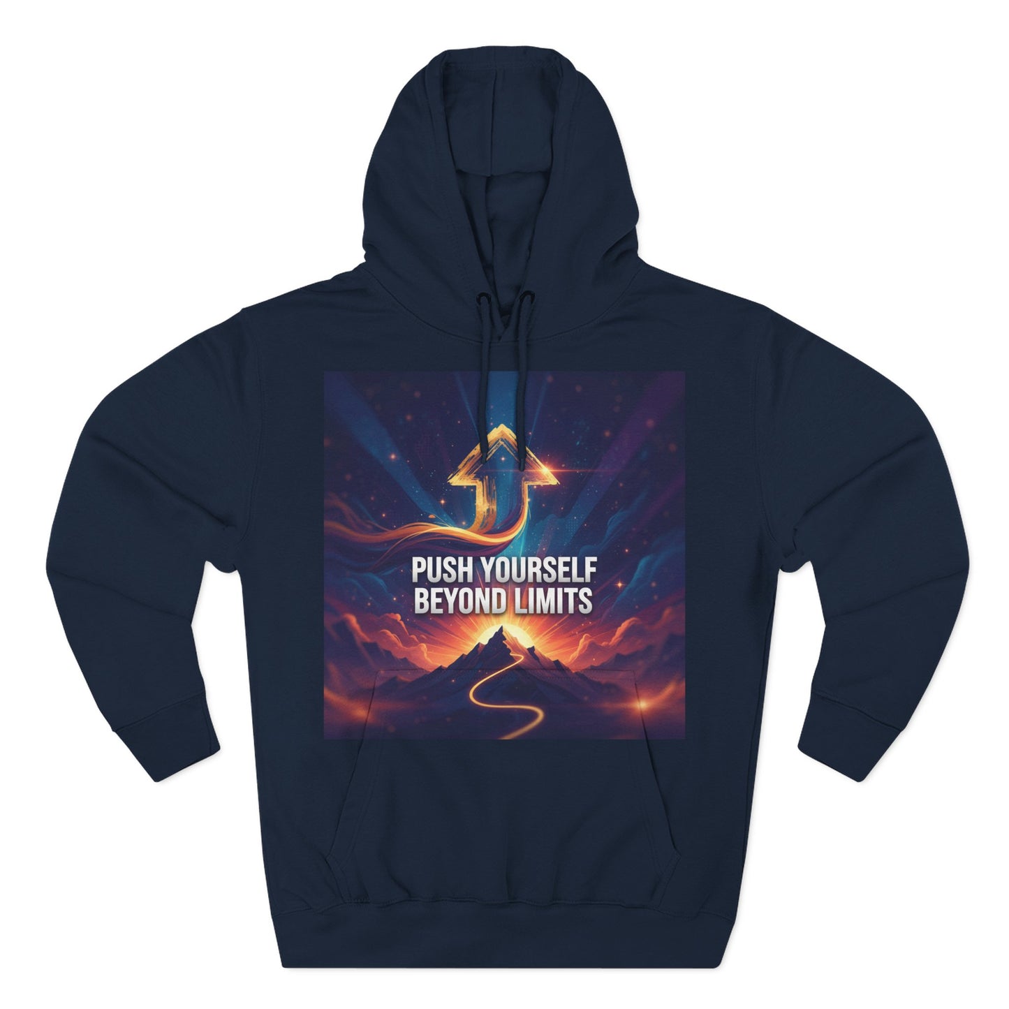 Inspirational Fleece Hoodie - Push Yourself Beyond Limits, Cozy Sweatshirt, Motivational Apparel, Gift for Dreamers, Casual Wear