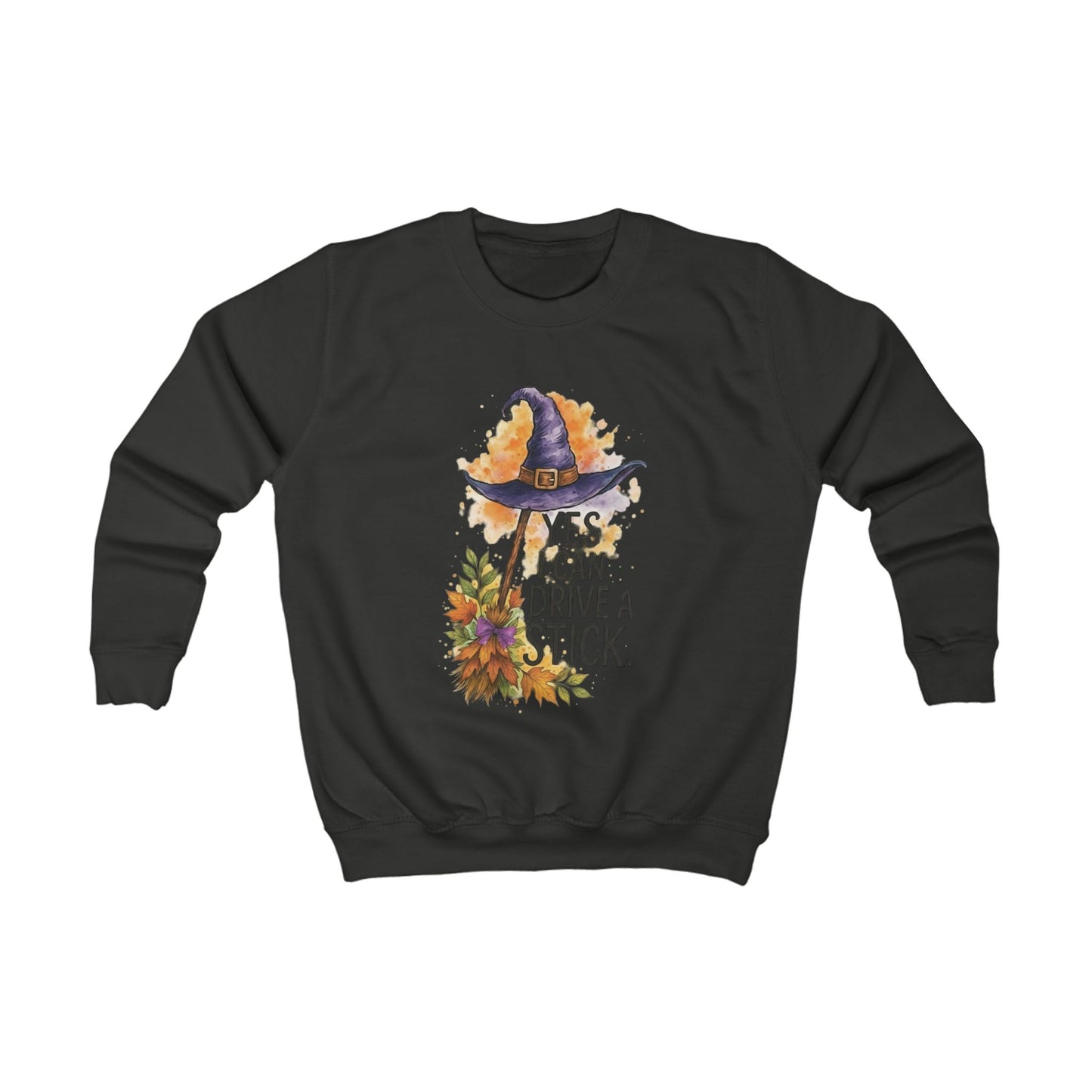 Kids Halloween Sweatshirt, Cute Witch Design, Fall Outfit, Autumn Apparel, Cozy Gift, Kids Dress Up
