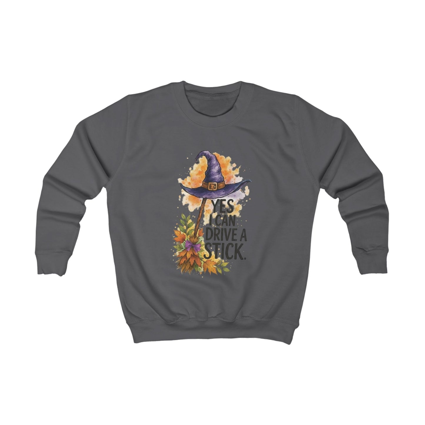 Kids Halloween Sweatshirt, Cute Witch Design, Fall Outfit, Autumn Apparel, Cozy Gift, Kids Dress Up