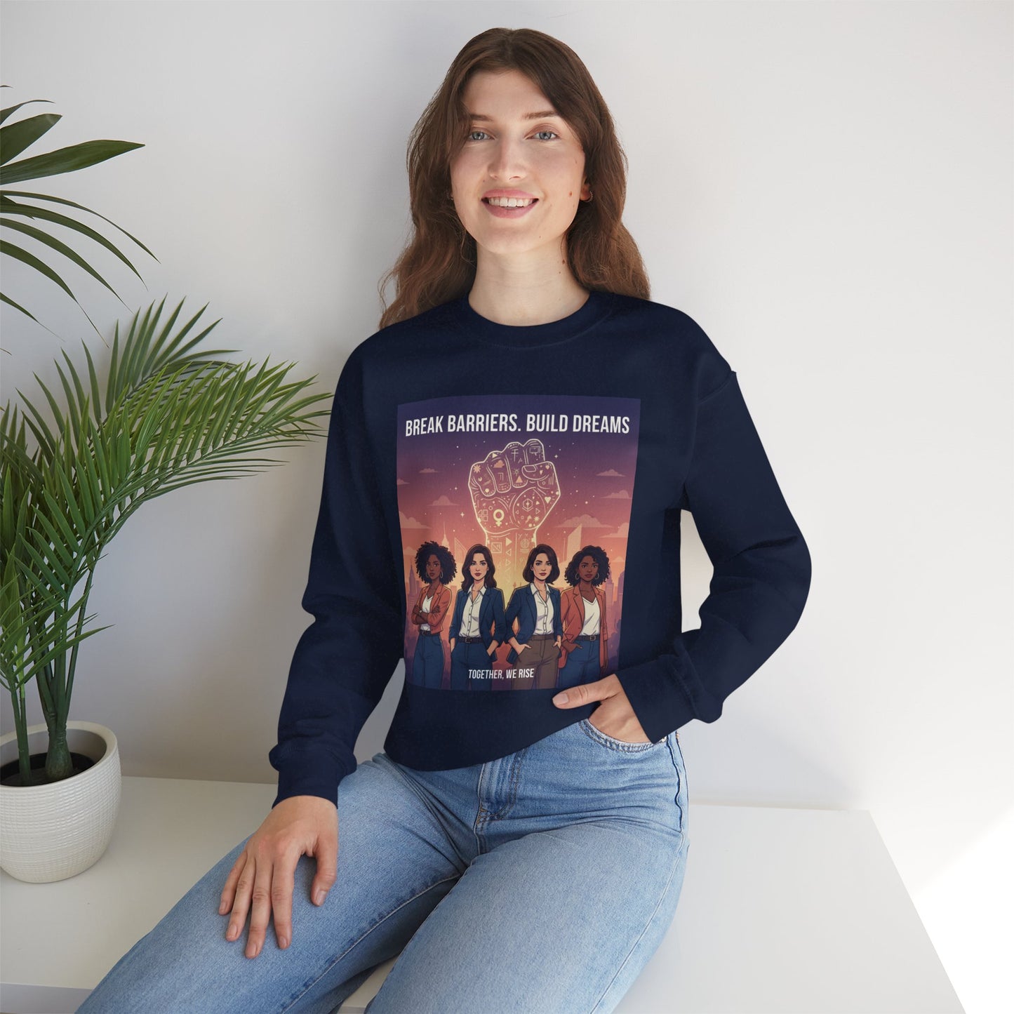 Empowerment Crewneck Sweatshirt – Unisex Design for Dreamers, Perfect for Gifting, Motivational Message,.