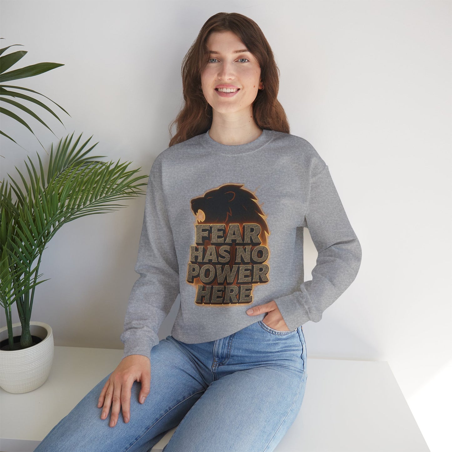 Fearless Lion Crewneck Sweatshirt - Cozy Unisex Top, Gift for Animal Lovers, Empowerment Apparel, Casual Fashion