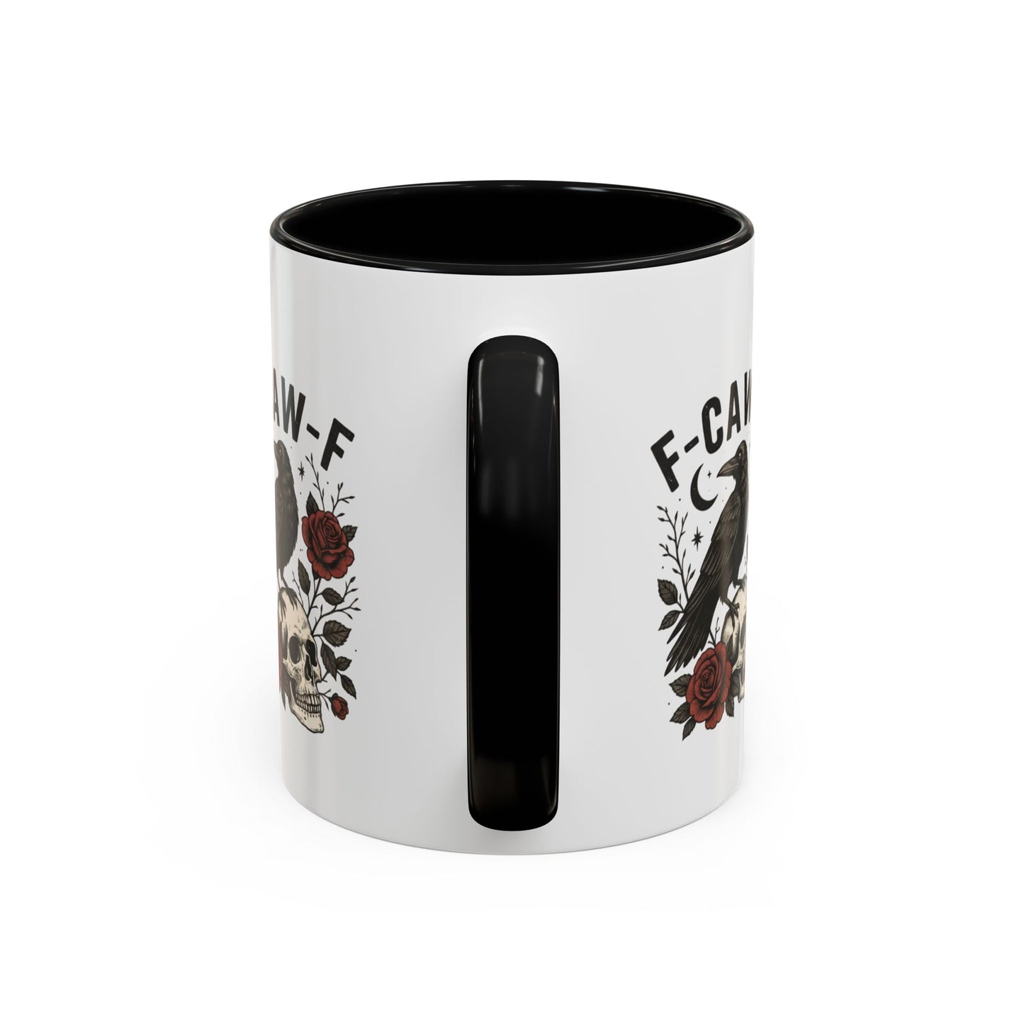 Gothic Accent Coffee Mug with Skull and Raven Design, Unique Gift for Halloween, Dark Aesthetic Mug, Perfect for Coffee Lovers, Skull Mug