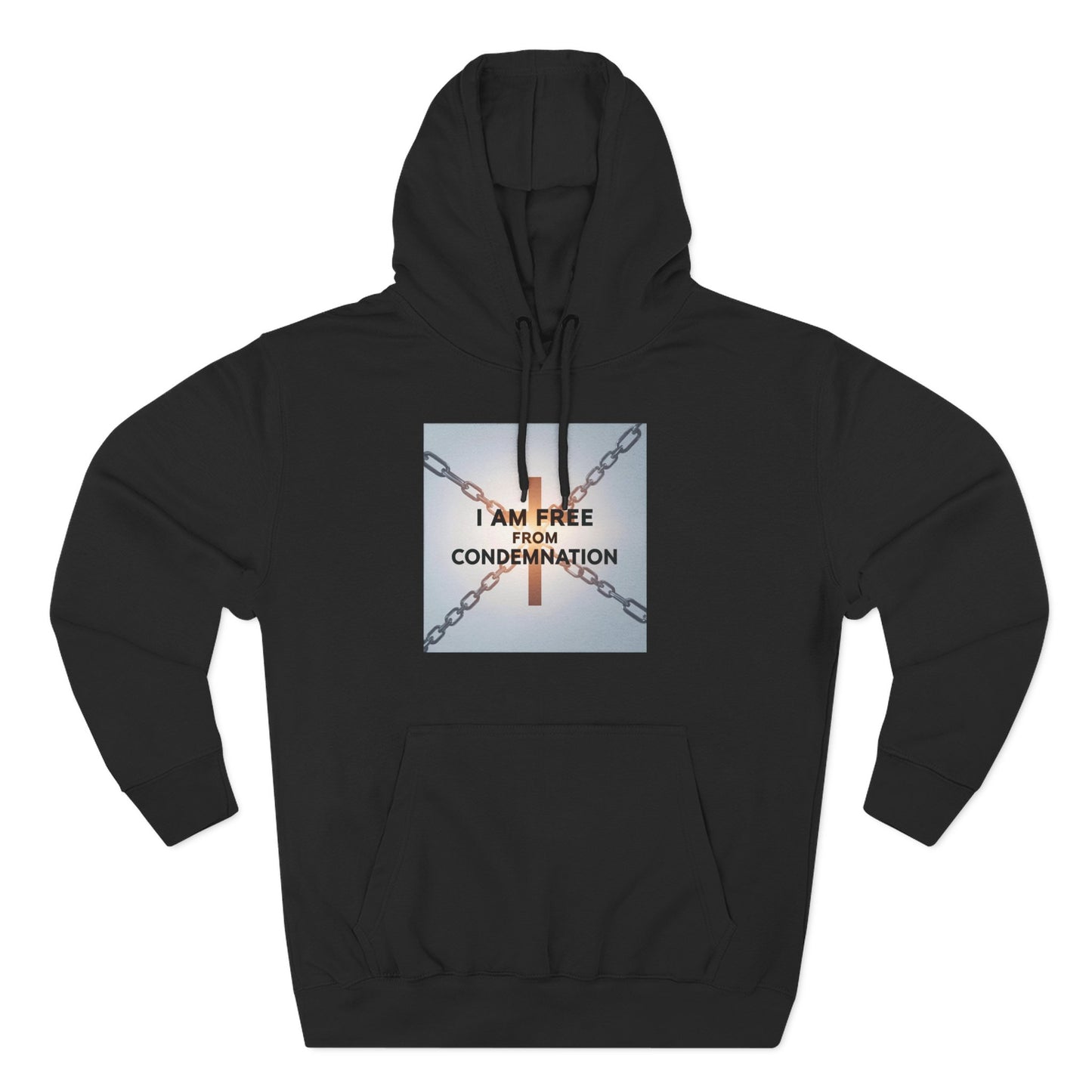 Inspirational Fleece Hoodie, 'I Am Free From Condemnation' Sweatshirt, Cozy Christian Apparel, Gift for Faith & Freedom