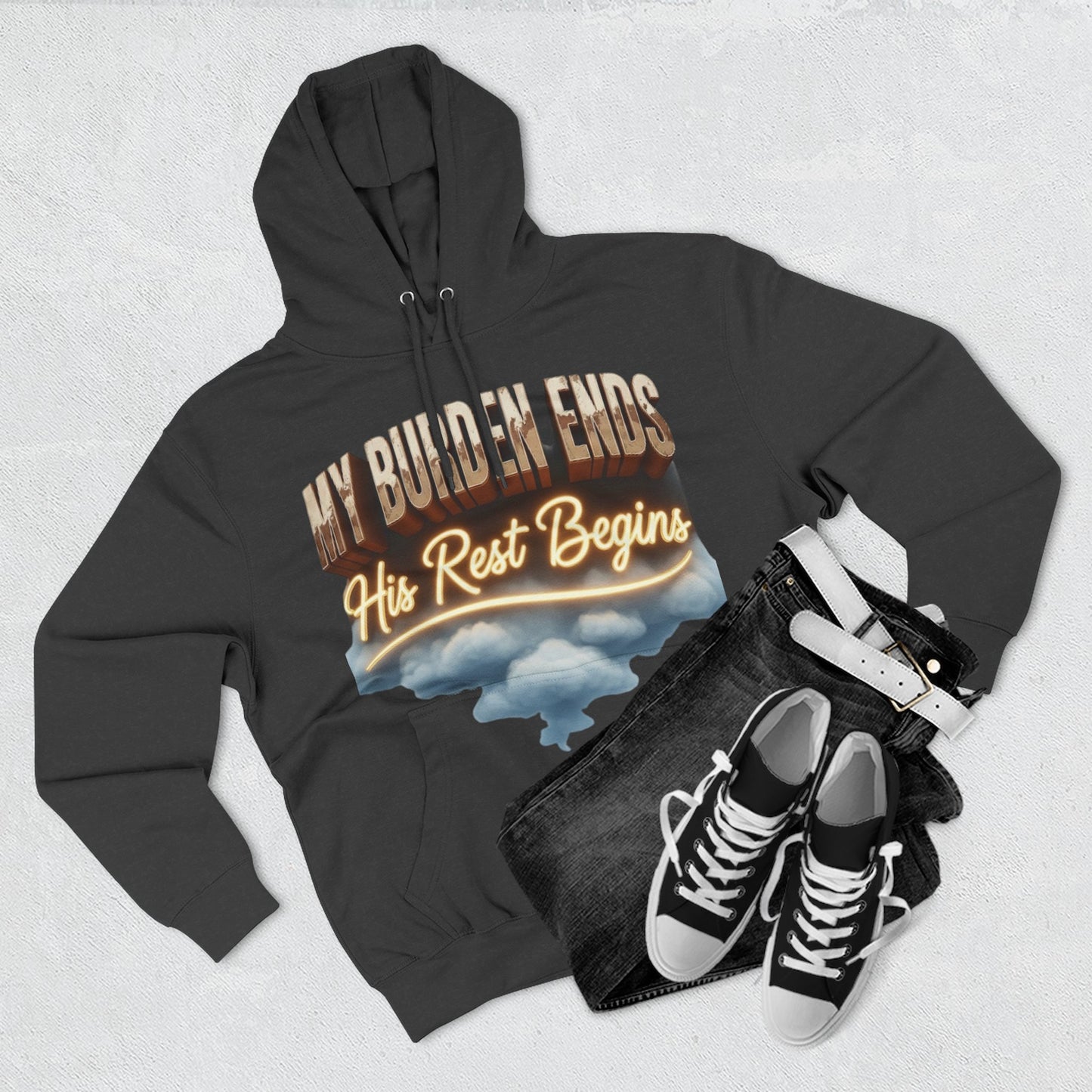 Inspirational Three-Panel Fleece Hoodie, Cozy Sweatshirt, Motivational Gift, Relaxation Wear, Everyday Comfort