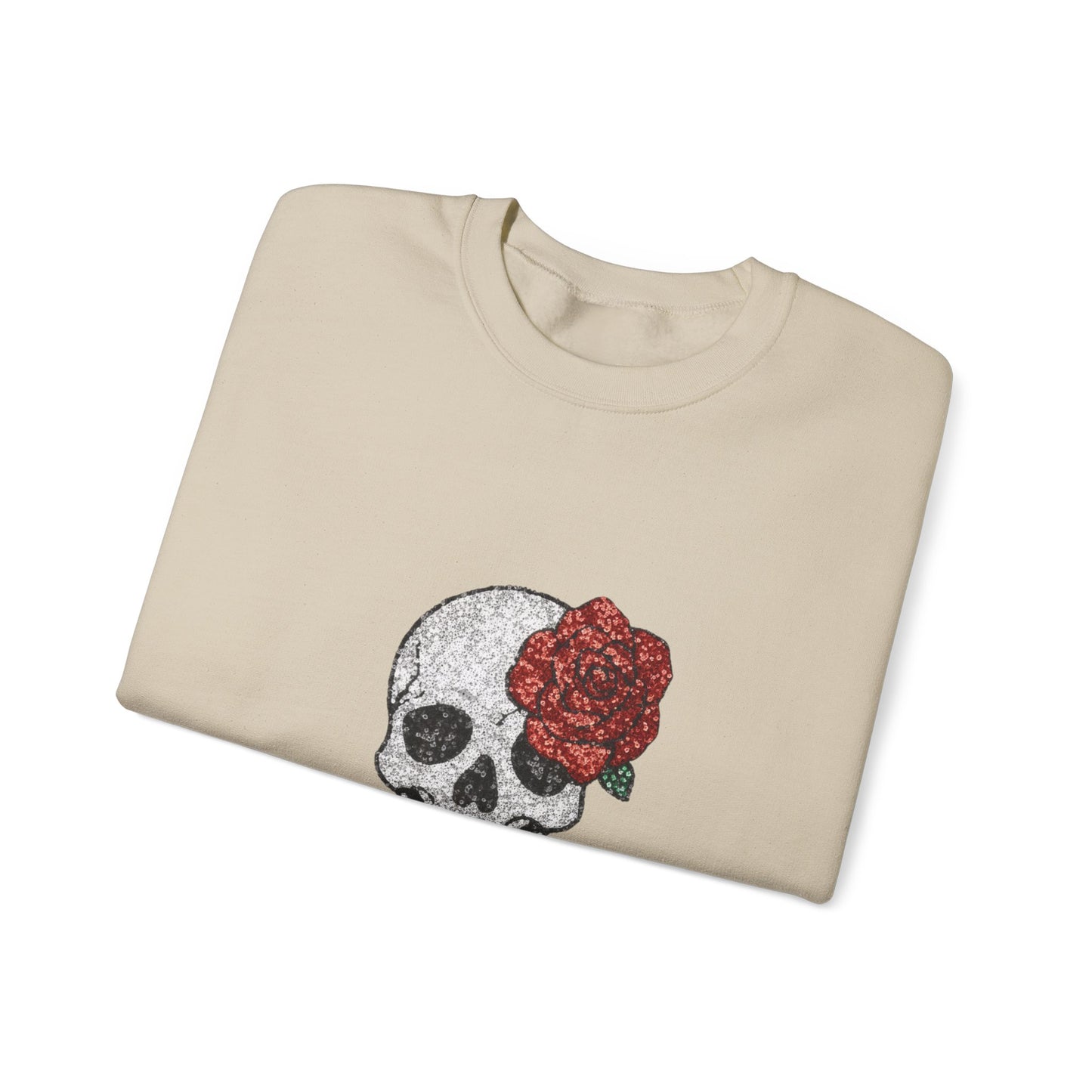 Skull & Roses Sweatshirt - Unisex Heavy Blend Crewneck, Perfect for Halloween, Casual Wear, and Unique Gifts